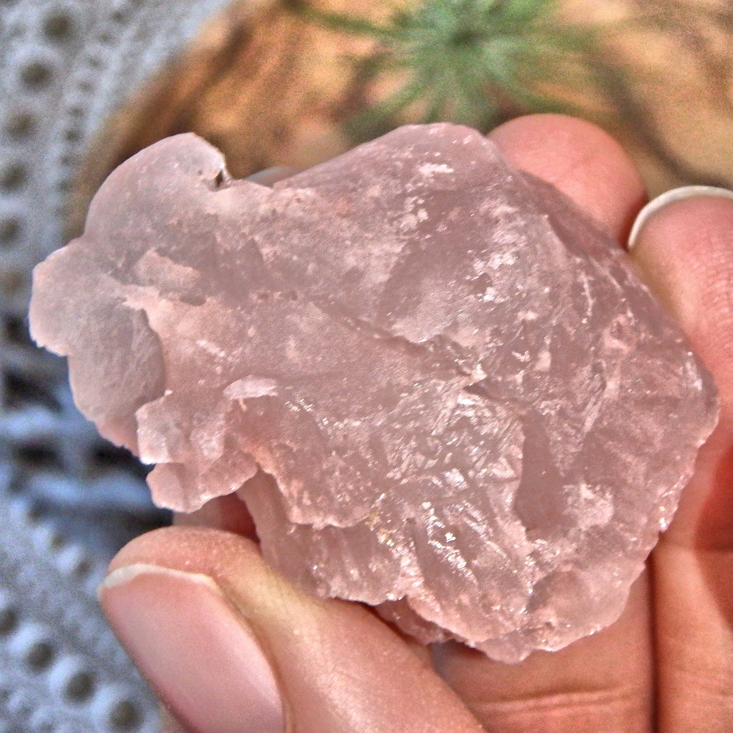Love Expansion Pink Nirvana Ice Quartz Pocket Stone - Earth Family Crystals