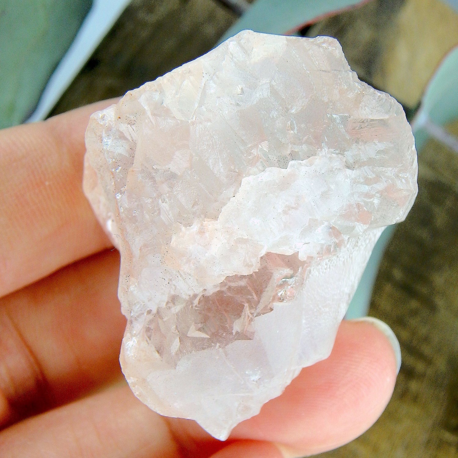 Elestial Peak Points Light Pink Nirvana Ice Quartz Specimen from the Himalayas - Earth Family Crystals