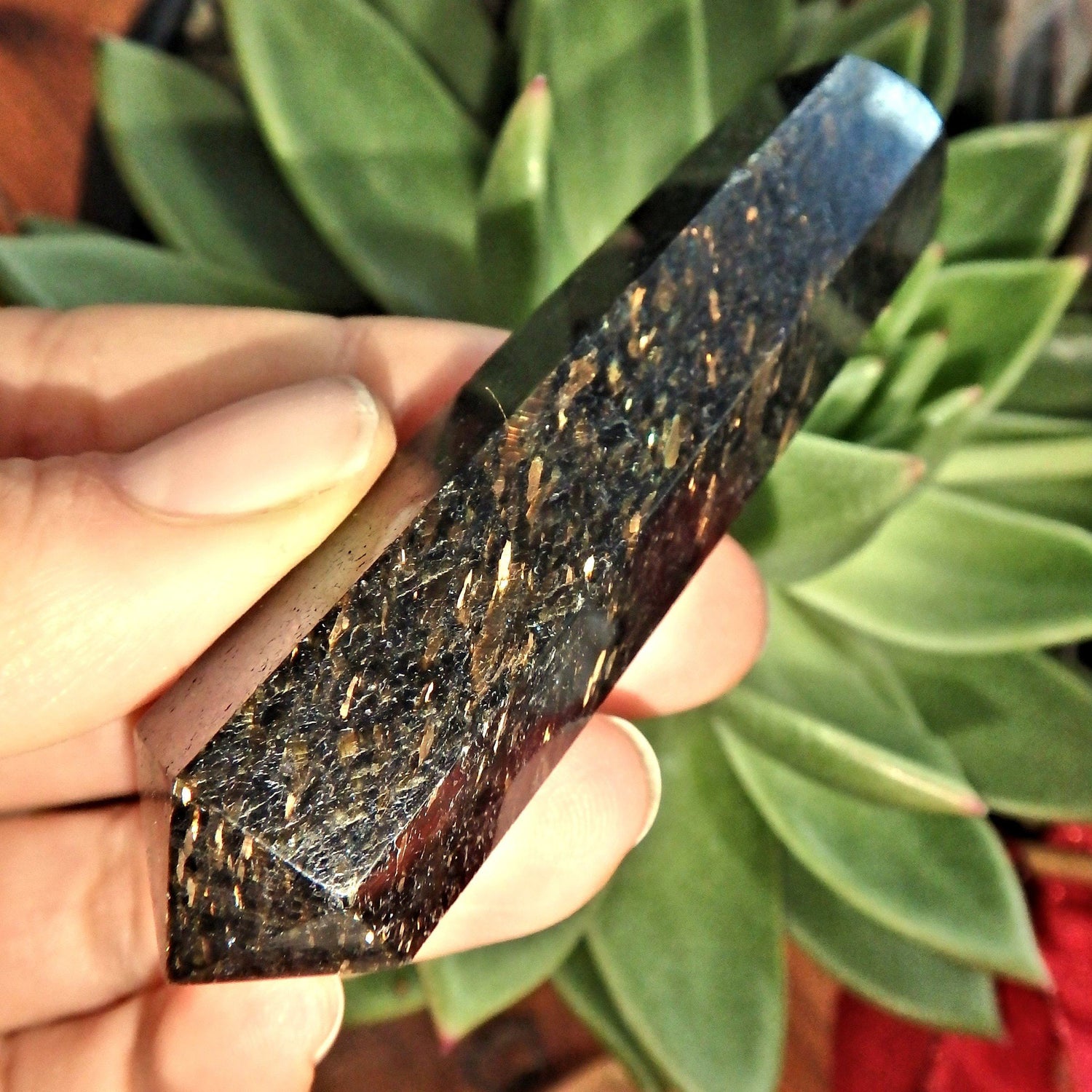  Chunky Genuine Greenland Nuummite Healing Wand 1