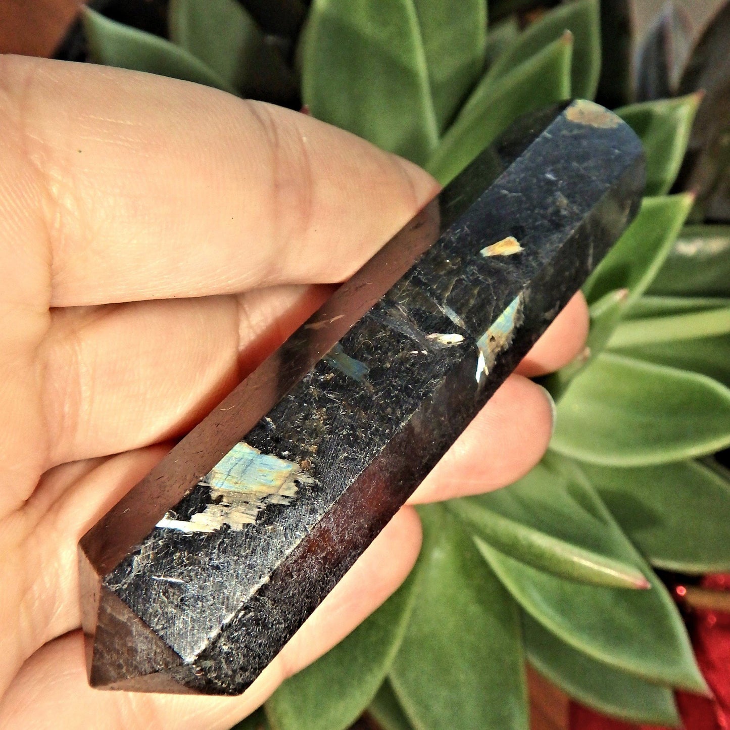  Chunky Genuine Greenland Nuummite Healing Wand 2
