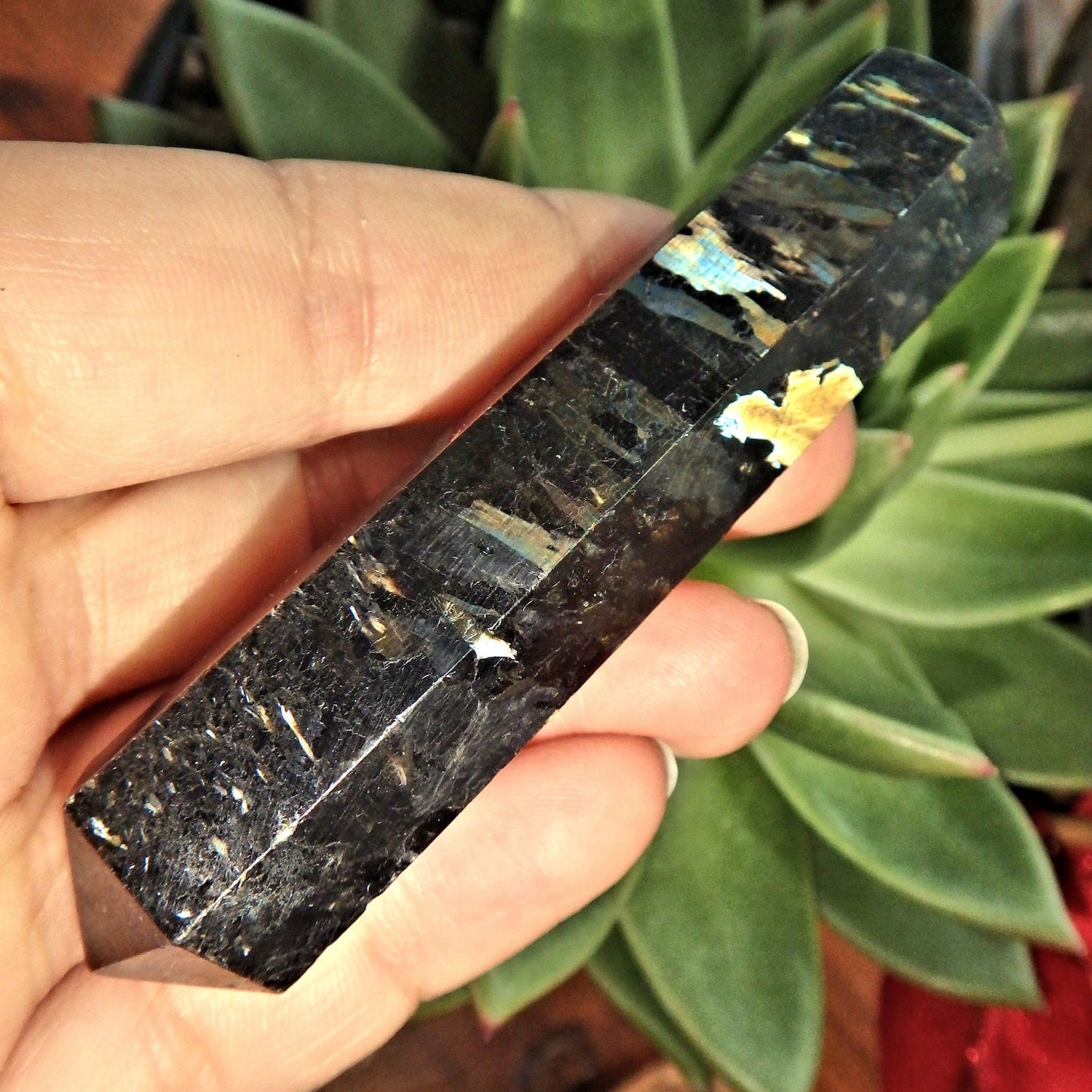  Chunky Genuine Greenland Nuummite Healing Wand 2