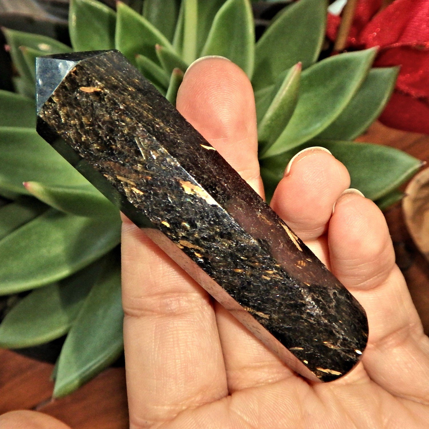  Chunky Genuine Greenland Nuummite Healing Wand 1