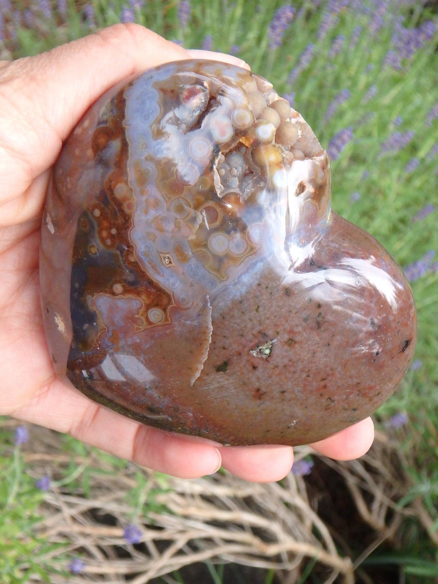  Amazing & Very Rare Unpolished Orbs 3D Depth Ocean Jasper Heart