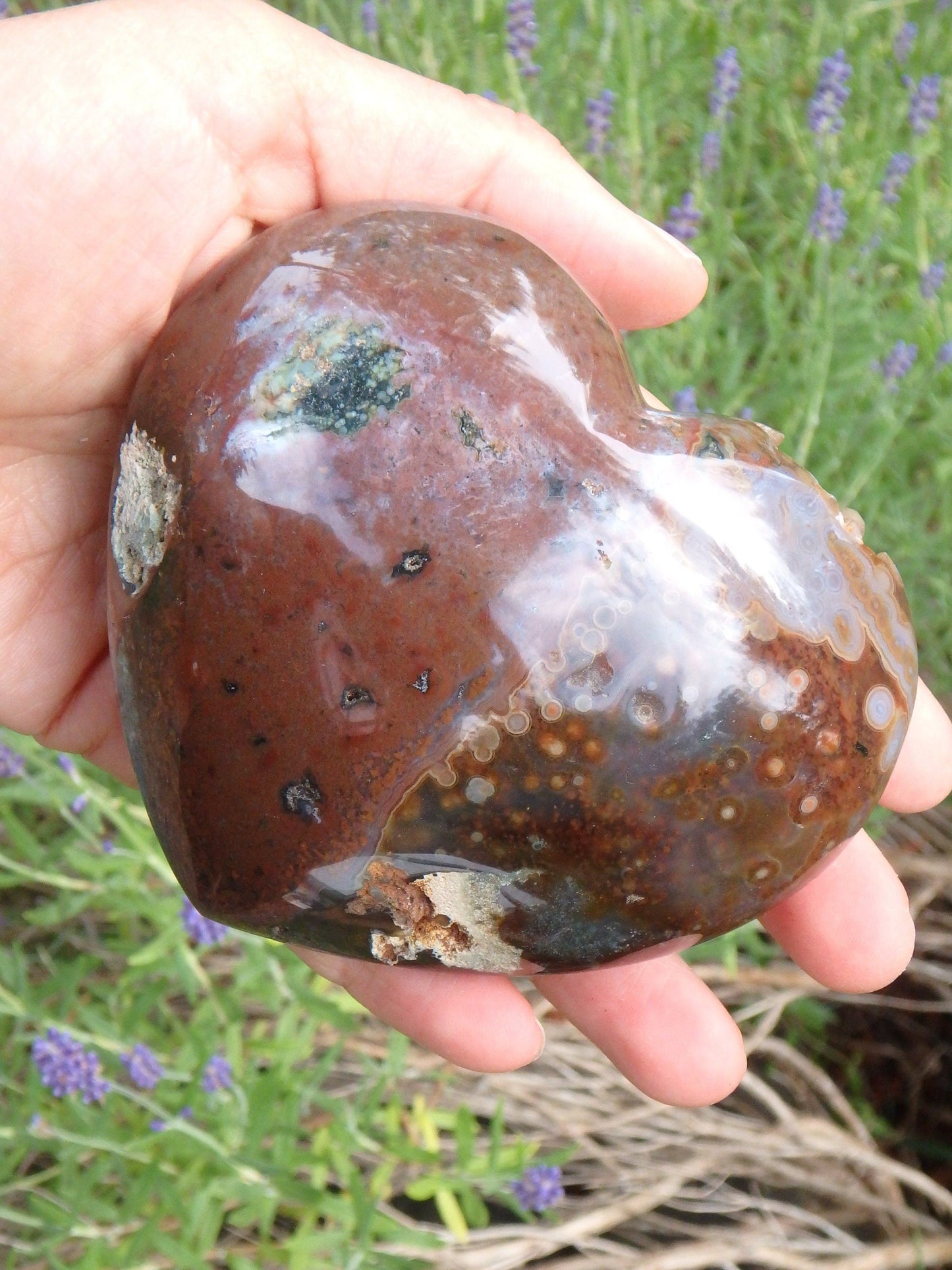  Amazing & Very Rare Unpolished Orbs 3D Depth Ocean Jasper Heart