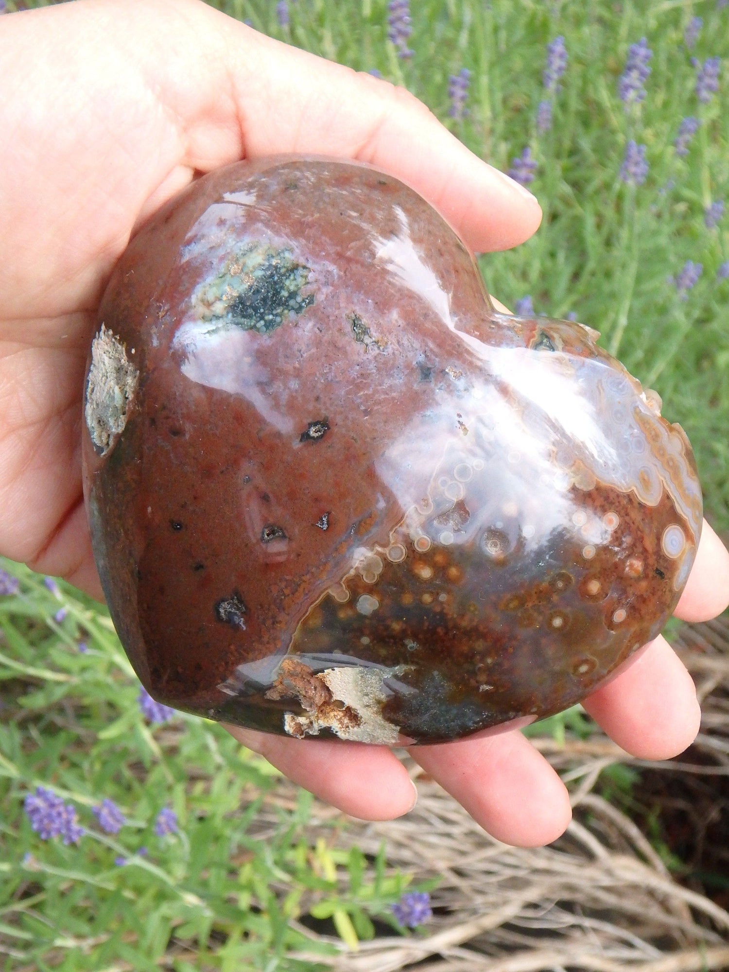  Amazing & Very Rare Unpolished Orbs 3D Depth Ocean Jasper Heart