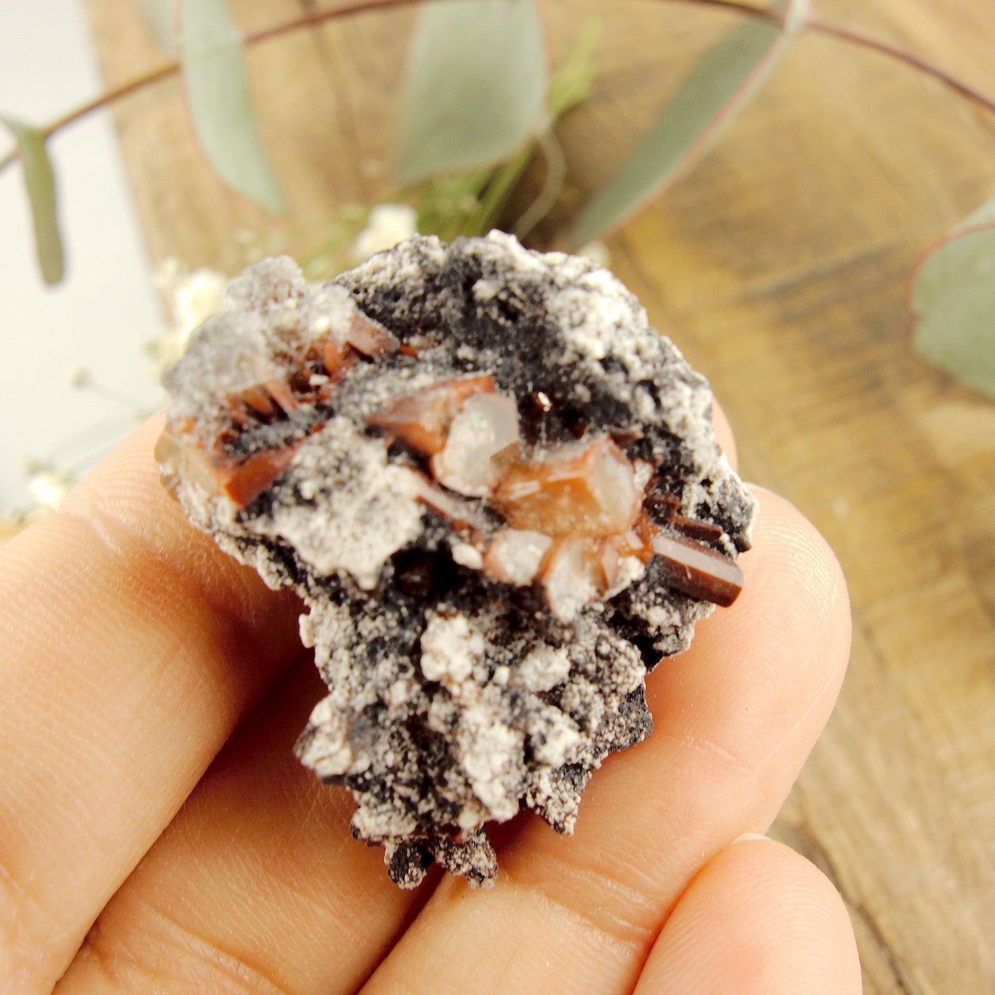  Deep Orange Topaz Nestled in Matrix Dainty Specimen From Mexico