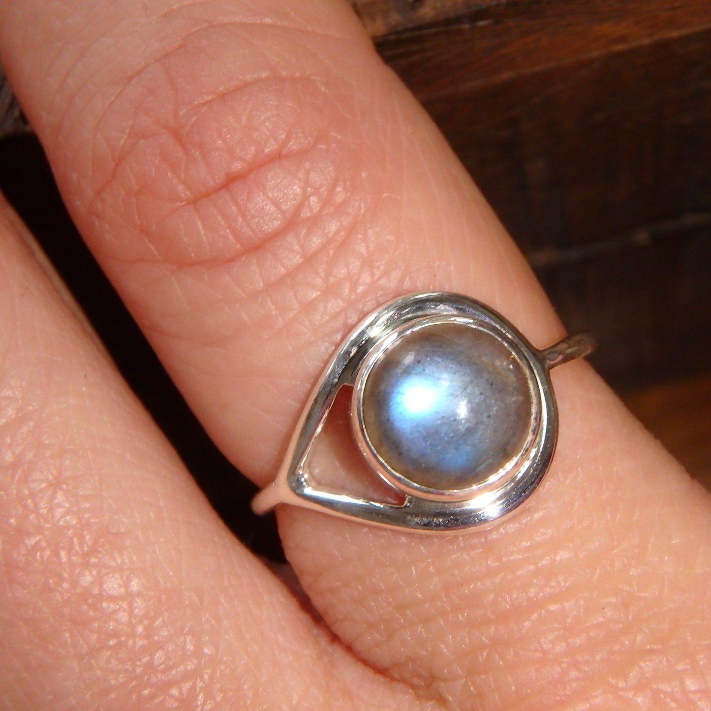 Gorgeous Stacking Ring~ Flashy Labradorite Sterling Silver Ring (Size 9) - Earth Family Crystals