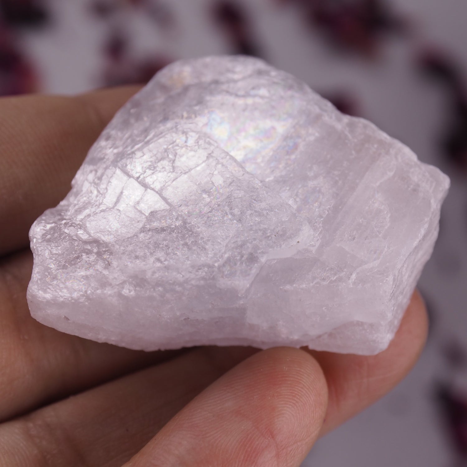 Lovely Rainbows Light Sky Blue Ohio Celestite Raw Specimen #1 - Earth Family Crystals