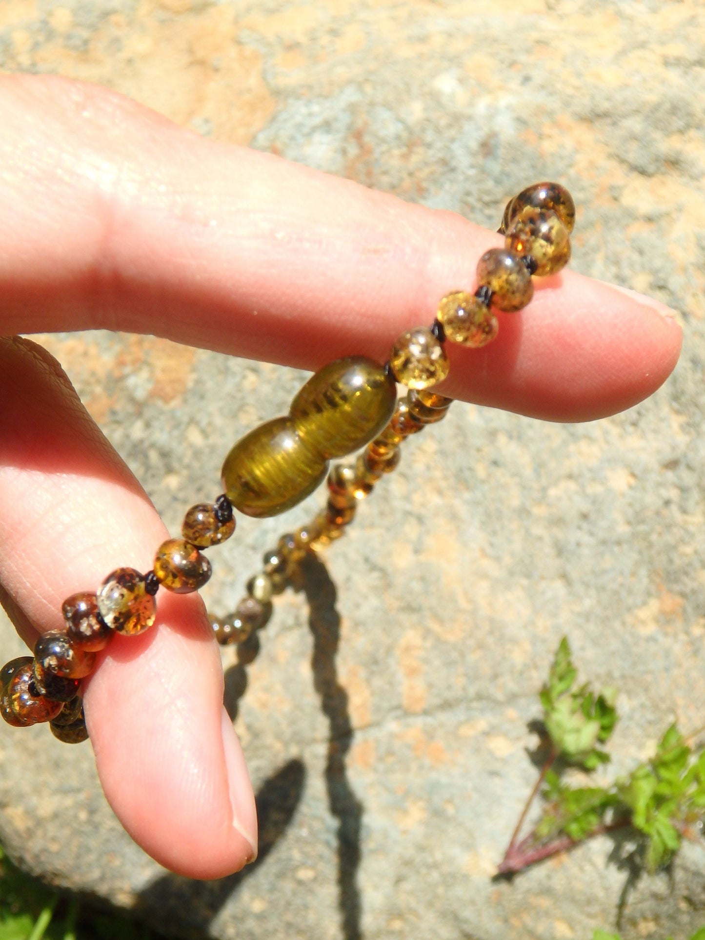  Earthy Green Lithuanian Baltic Amber Adult Necklace