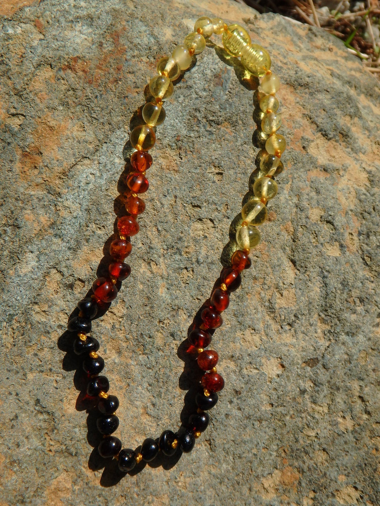 Rainbow Beads Baby/Child Lithuanian Baltic Amber Necklace - Metiz Tier Price