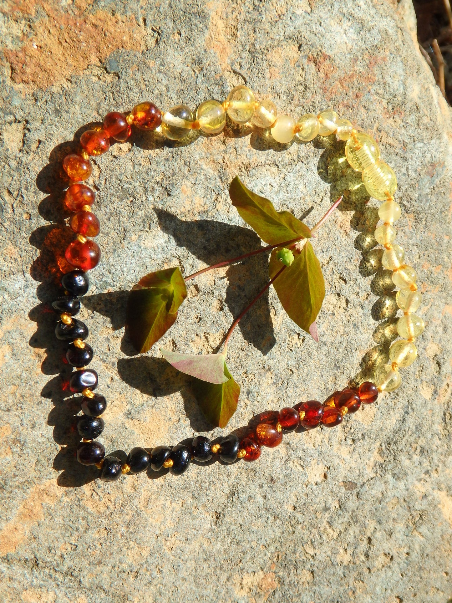 Rainbow Beads Baby/Child Lithuanian Baltic Amber Necklace - Metiz Tier Price