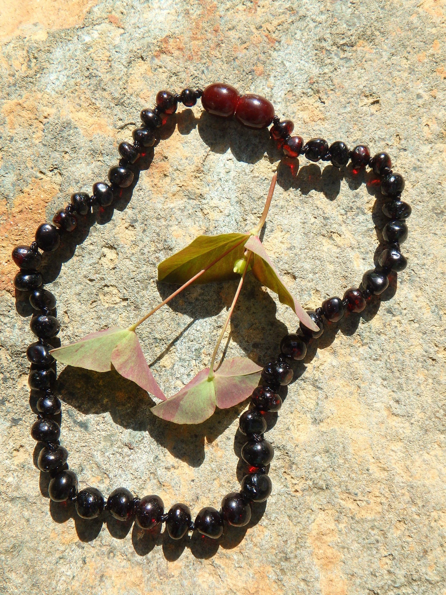  Dark Burgundy Beads Baby/Child Lithuanian Baltic Amber Necklace