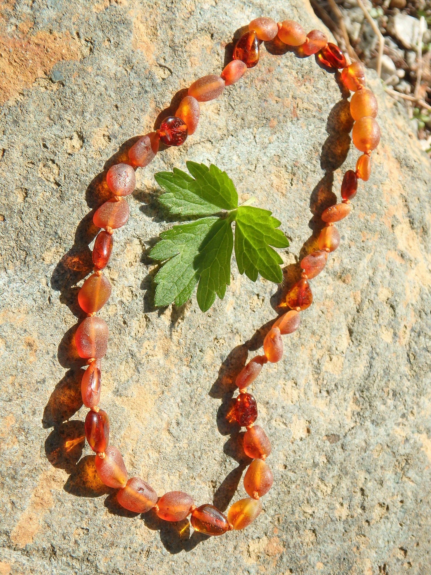  Cognac Polished & Unpolished Beads Baby/Child Lithuanian Baltic Amber Necklace