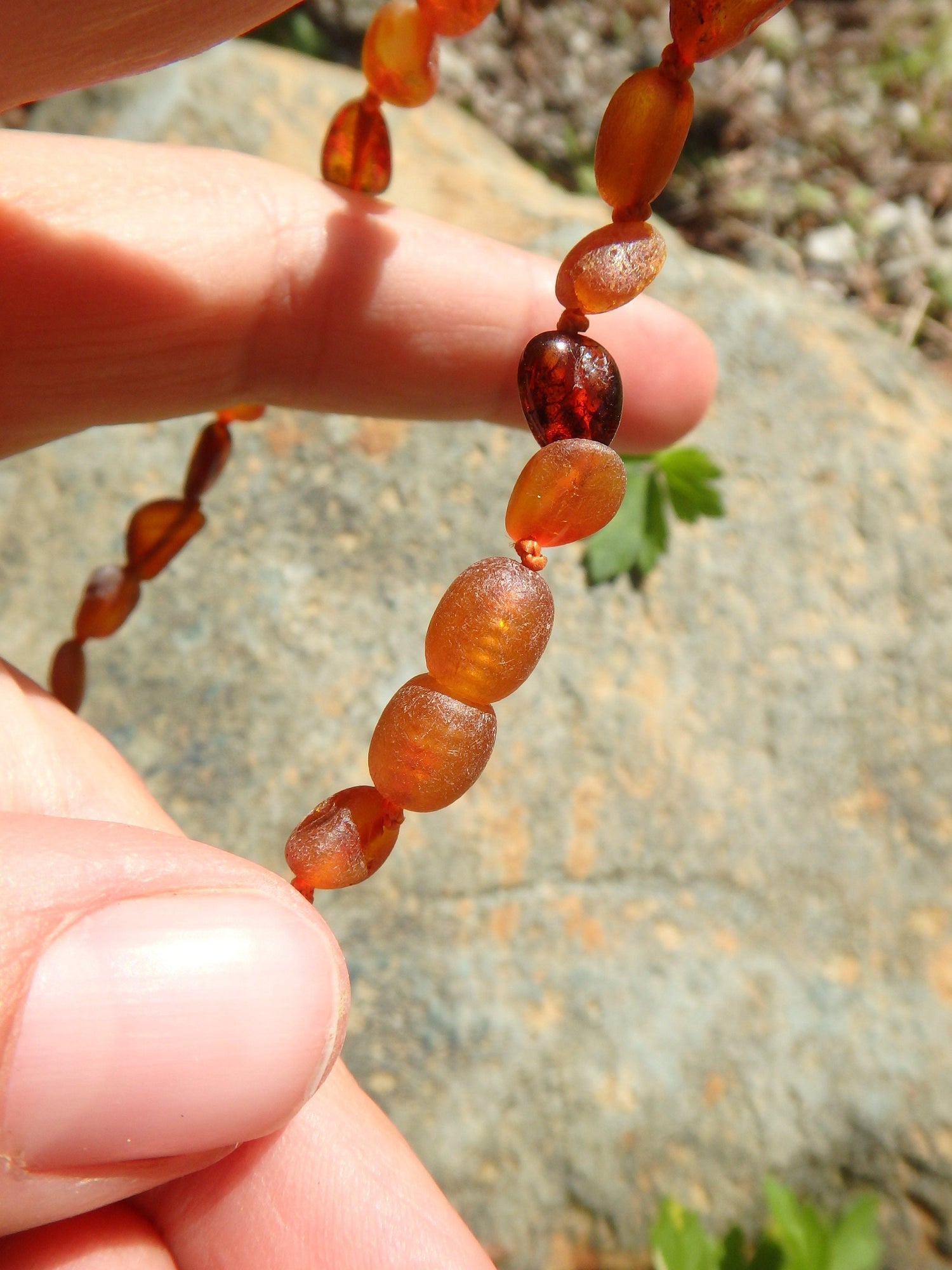  Cognac Polished & Unpolished Beads Baby/Child Lithuanian Baltic Amber Necklace