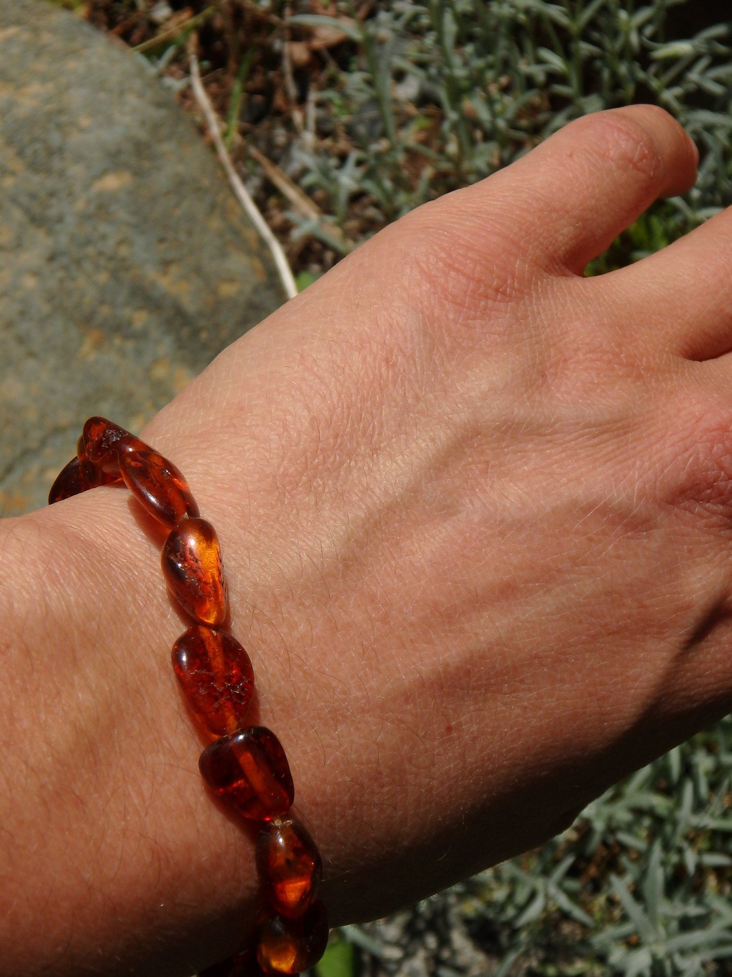  Cognac Lithuanian Baltic Amber Bracelet on Stretchy Elastic