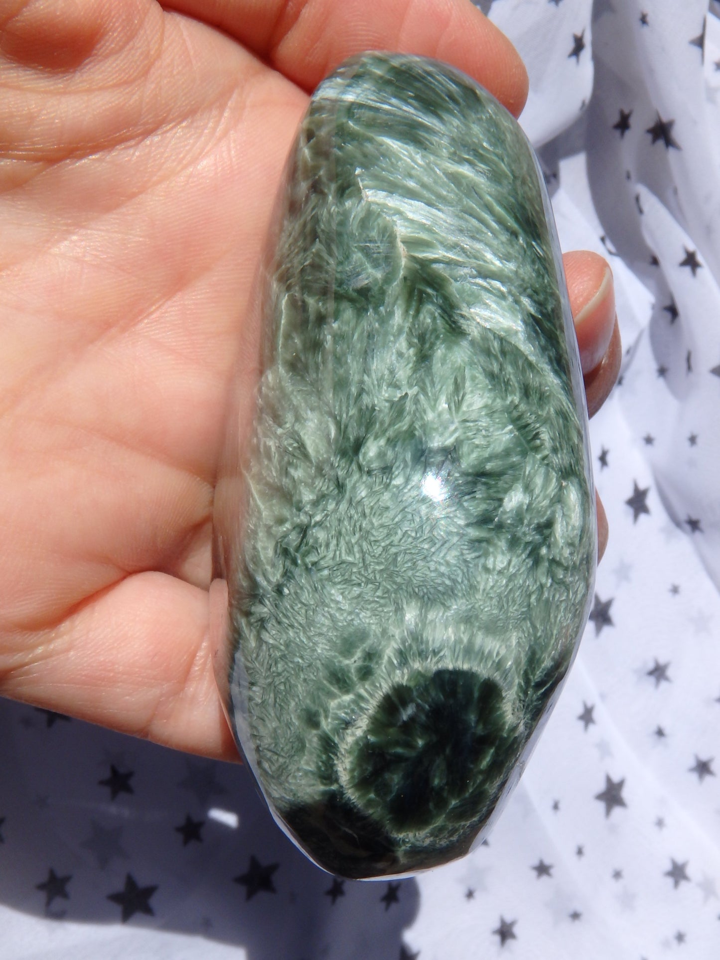 Gorgeous Deep Green Angel Wings & Flower Patterns Seraphinite Specimen - Earth Family Crystals