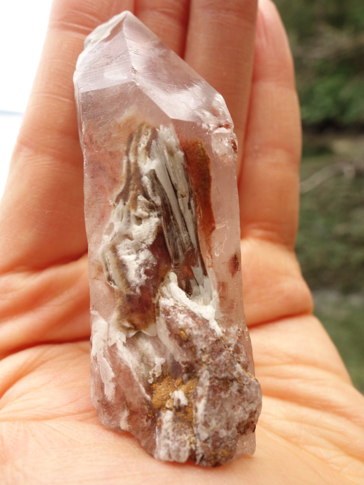  Brilliant One of a Kind Inclusions Angel Phantom Quartz Point From Brazil