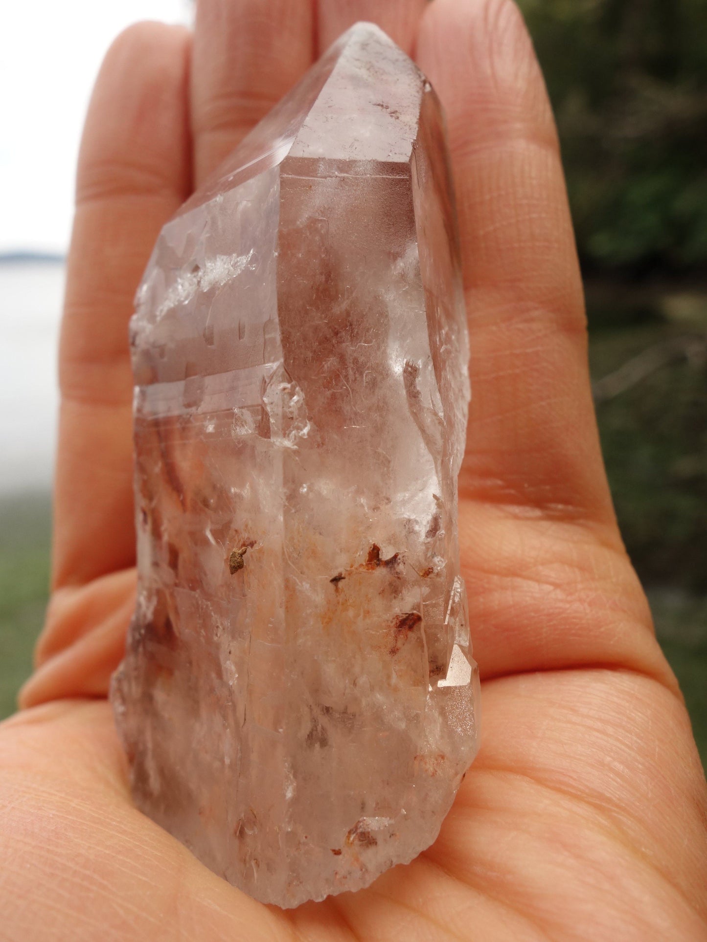  Brilliant One of a Kind Inclusions Angel Phantom Quartz Point From Brazil