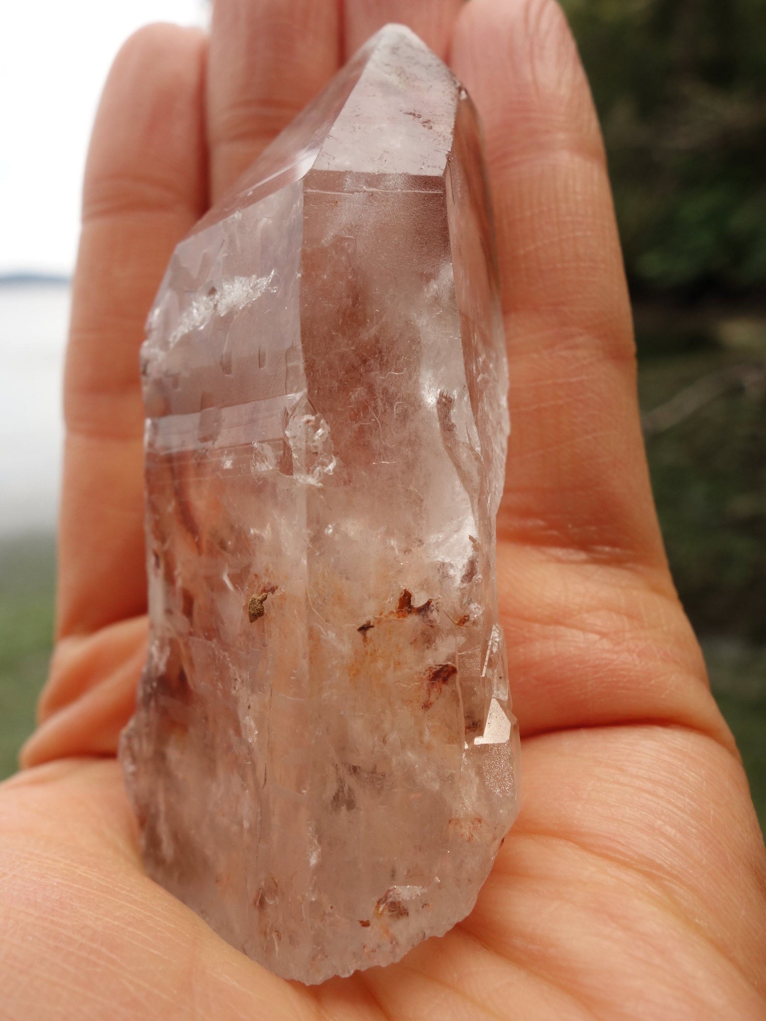  Brilliant One of a Kind Inclusions Angel Phantom Quartz Point From Brazil