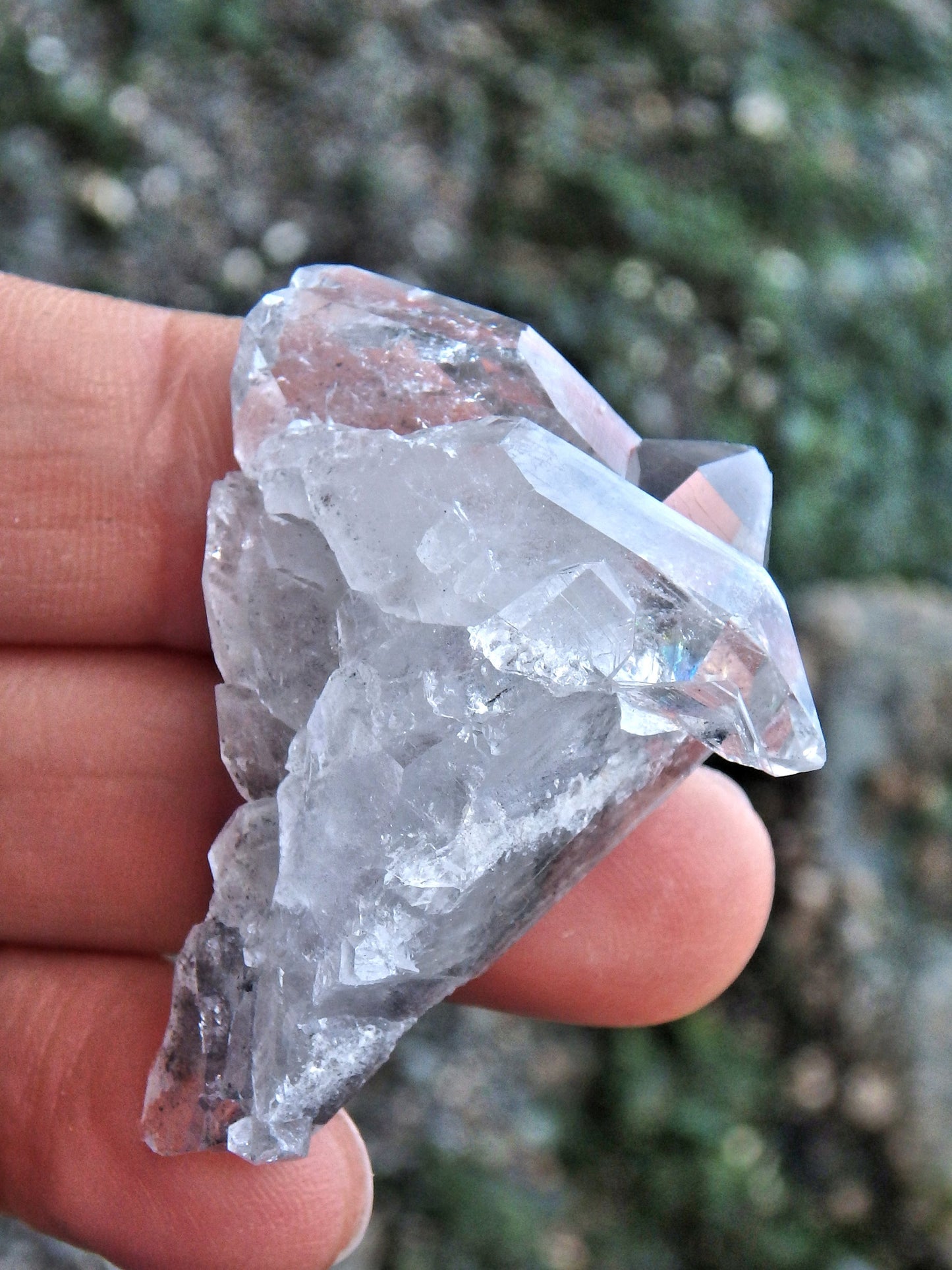Pretty DT Self Healed Blue Phantom Quartz Hand Held Specimen From Arkansas - Metiz Tier Price