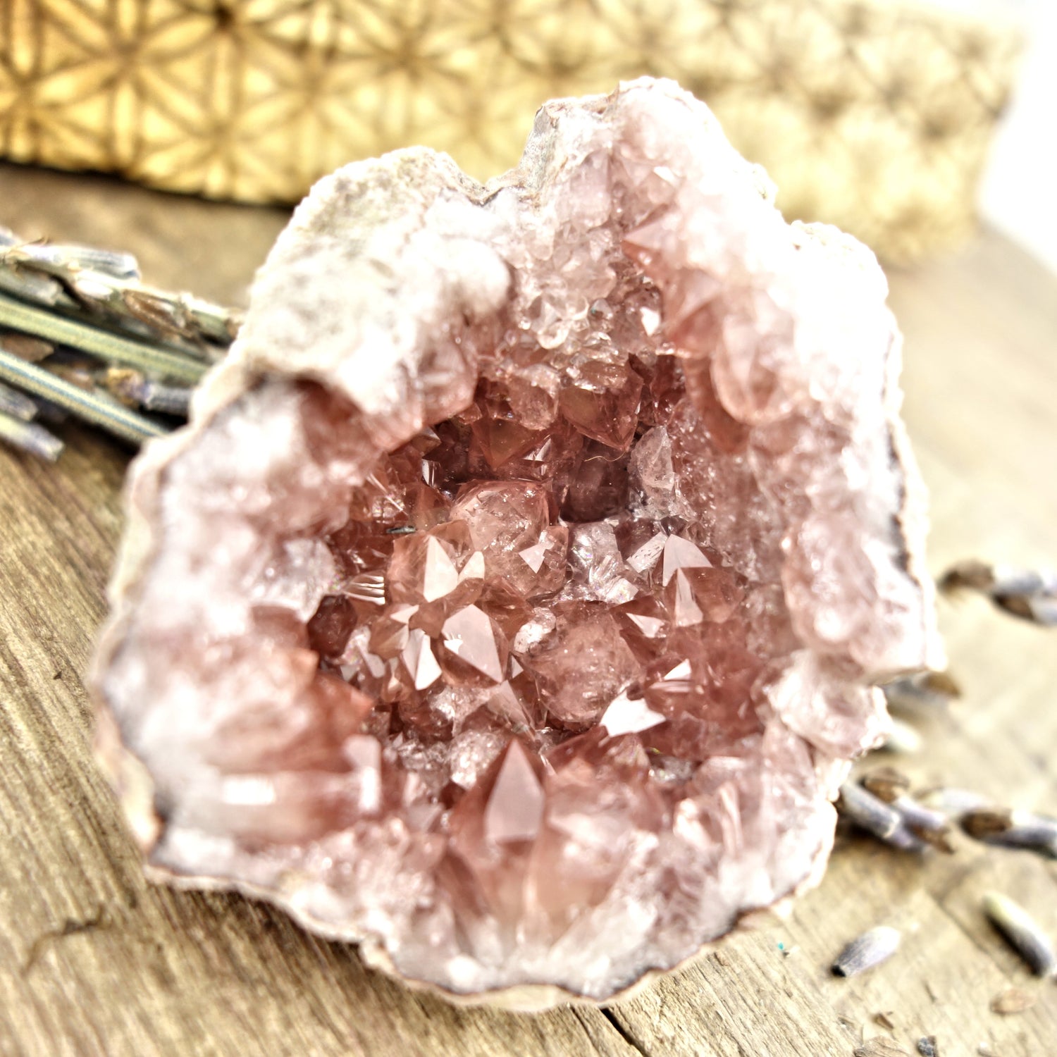 NEW FIND! Deep Pink Amethyst Druzy Geode Cluster From Patagonia - Earth Family Crystals