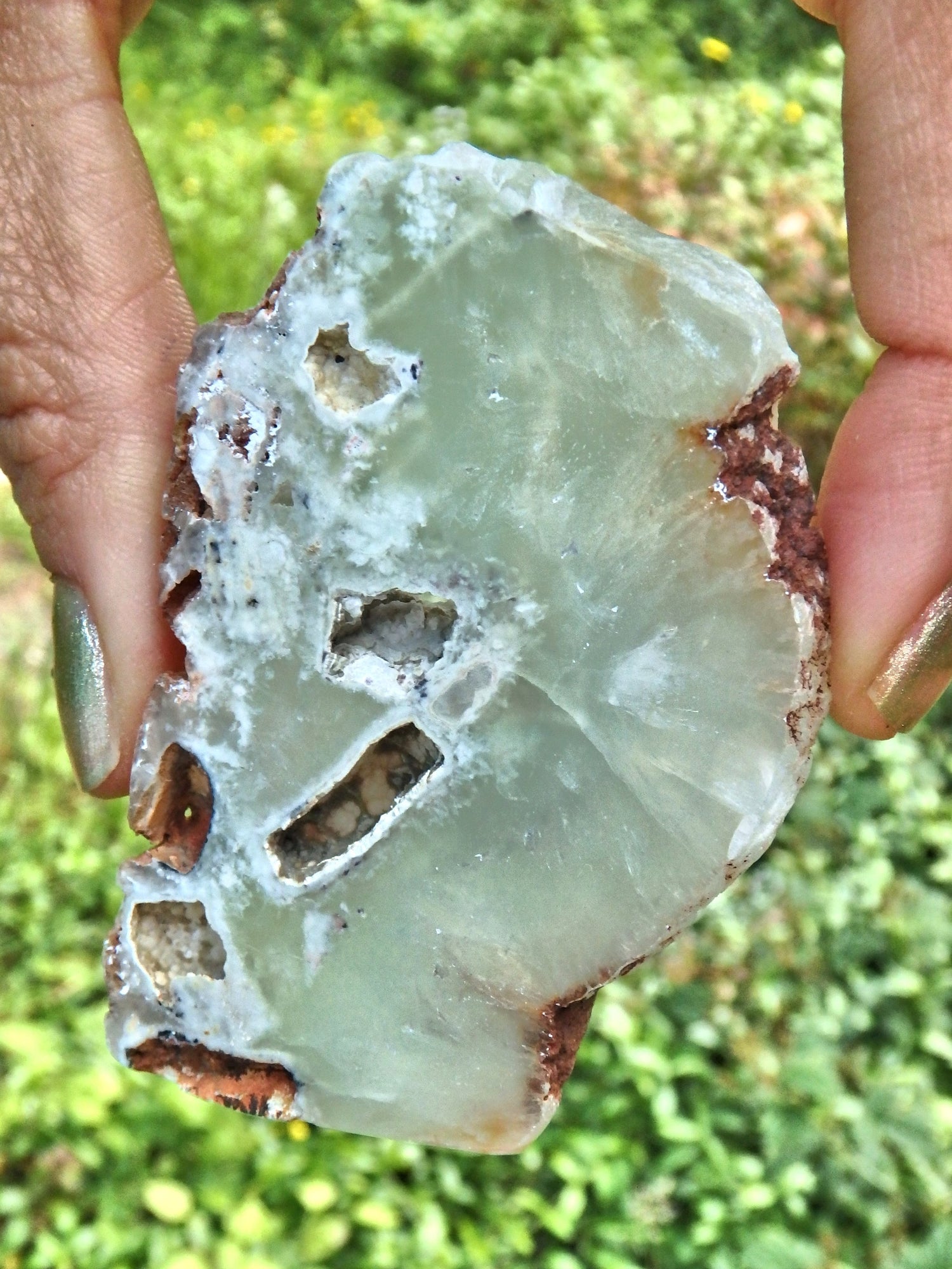 Spring Green Australian Prehnite With Caves - Metiz Tier Price