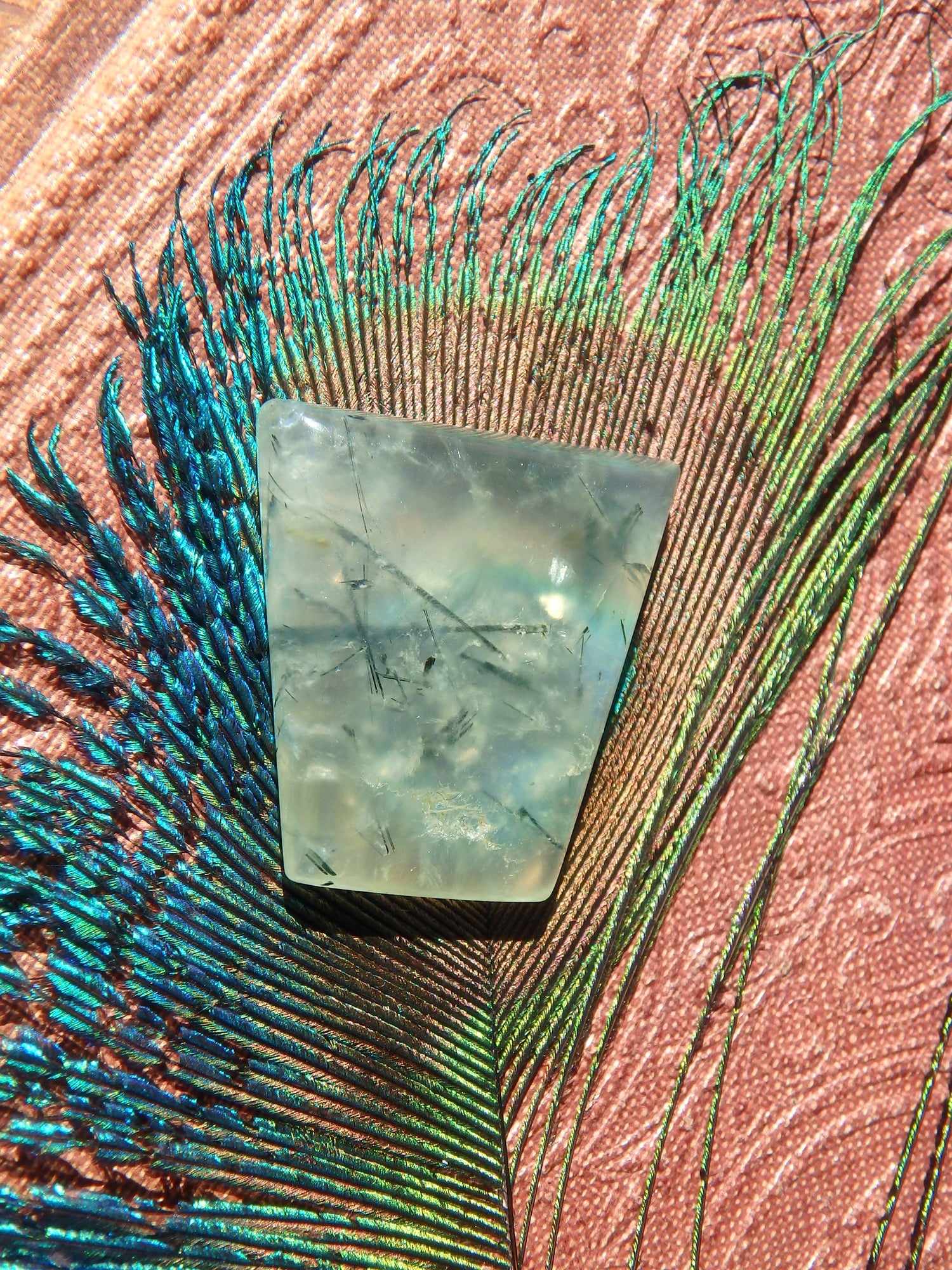 Mint Green Prehnite With Epidote Thread Inclusion Cabochon 3 - Earth Family Crystals