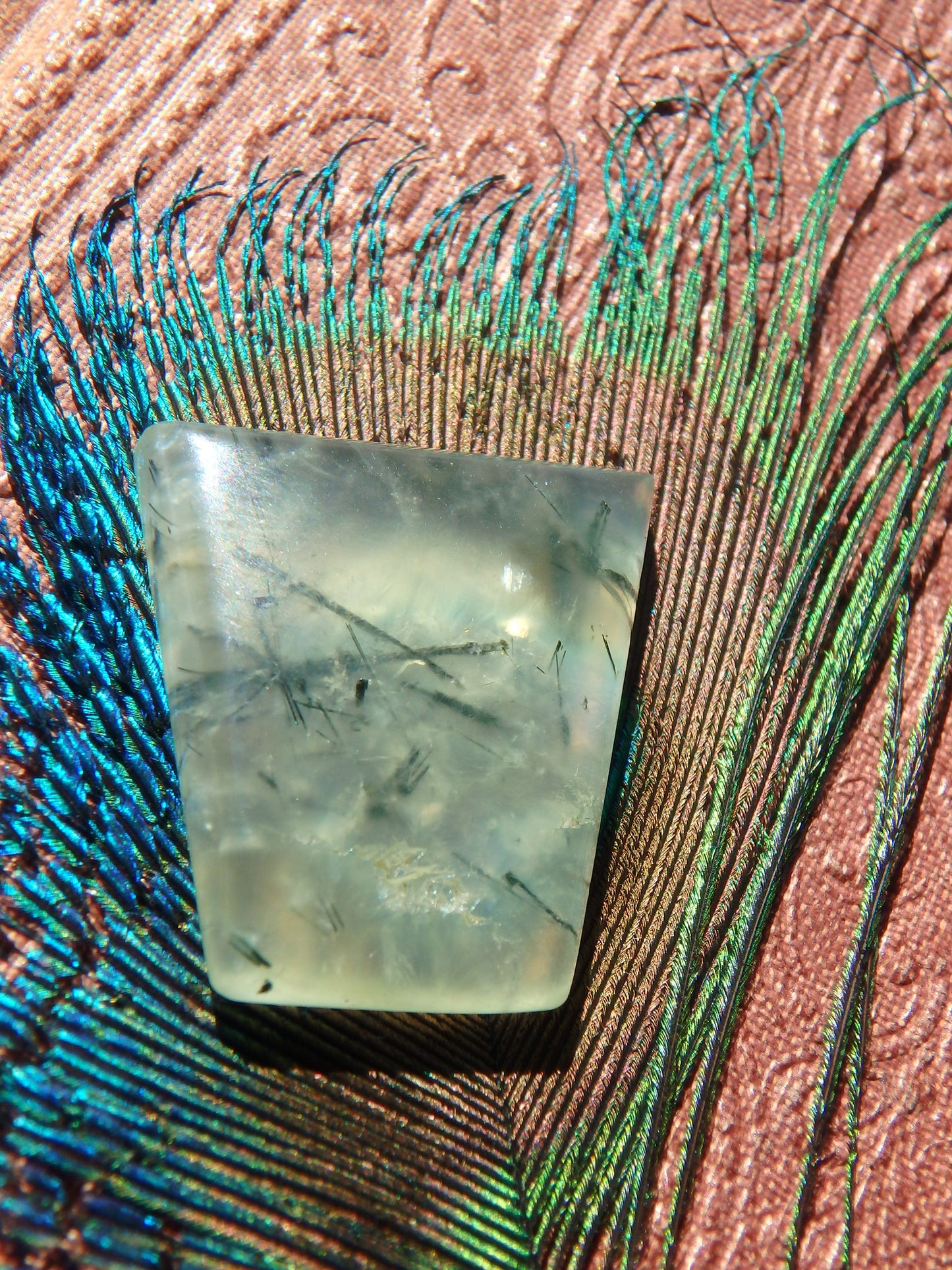 Mint Green Prehnite With Epidote Thread Inclusion Cabochon 3 - Earth Family Crystals