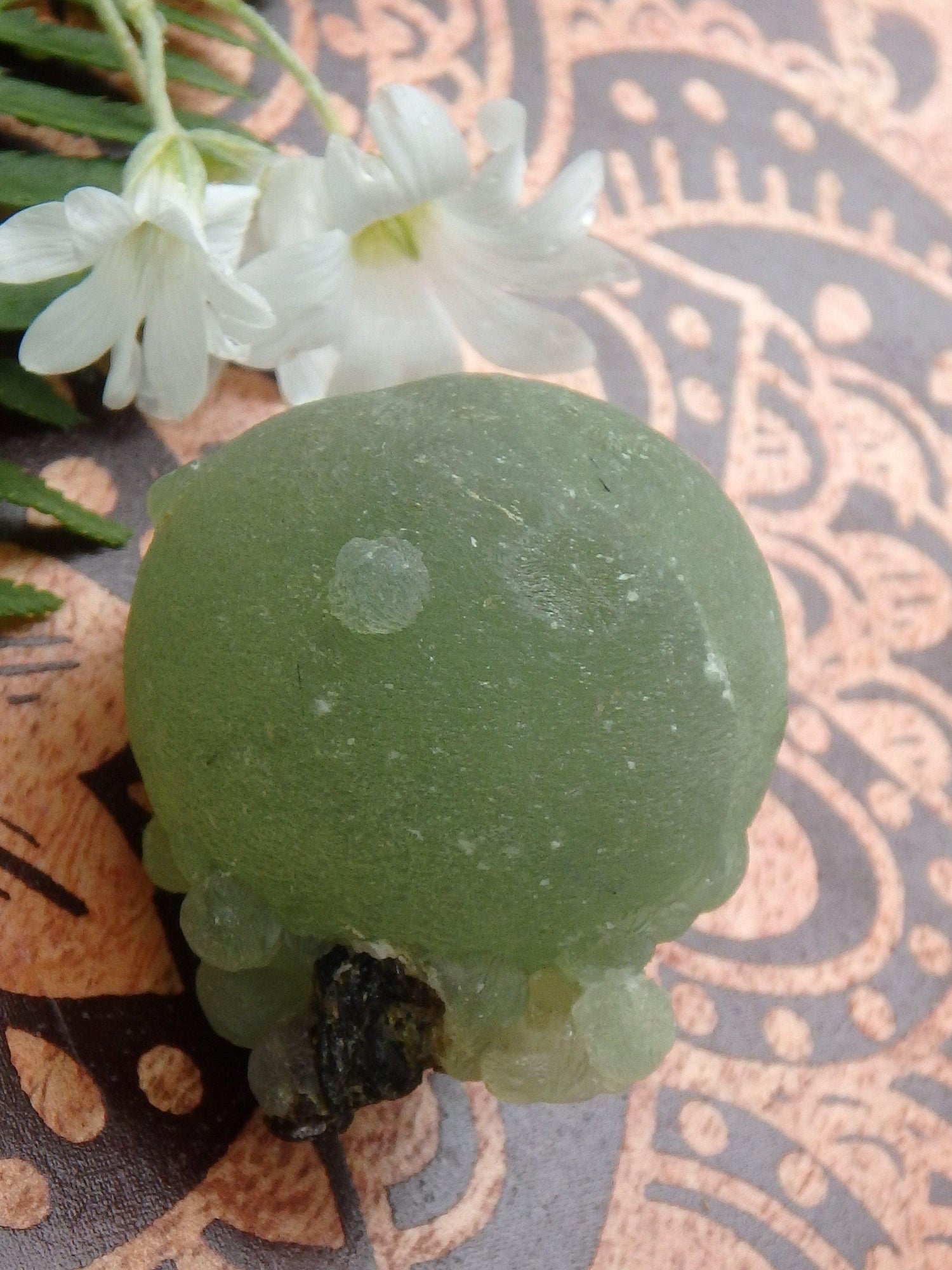  Beautiful Green Prehnite Natural Ball With Epidote Inclusions From Mali