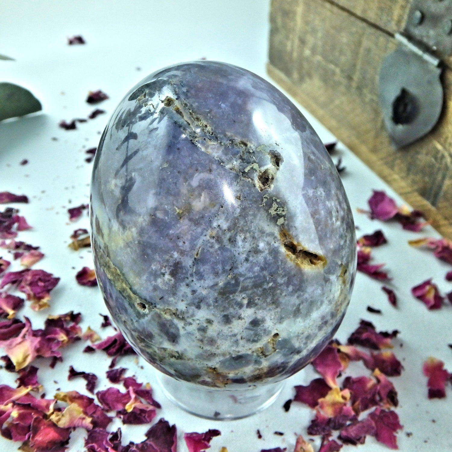  Chunky Violet Flame Purple Agate Egg Carving With Small Caves