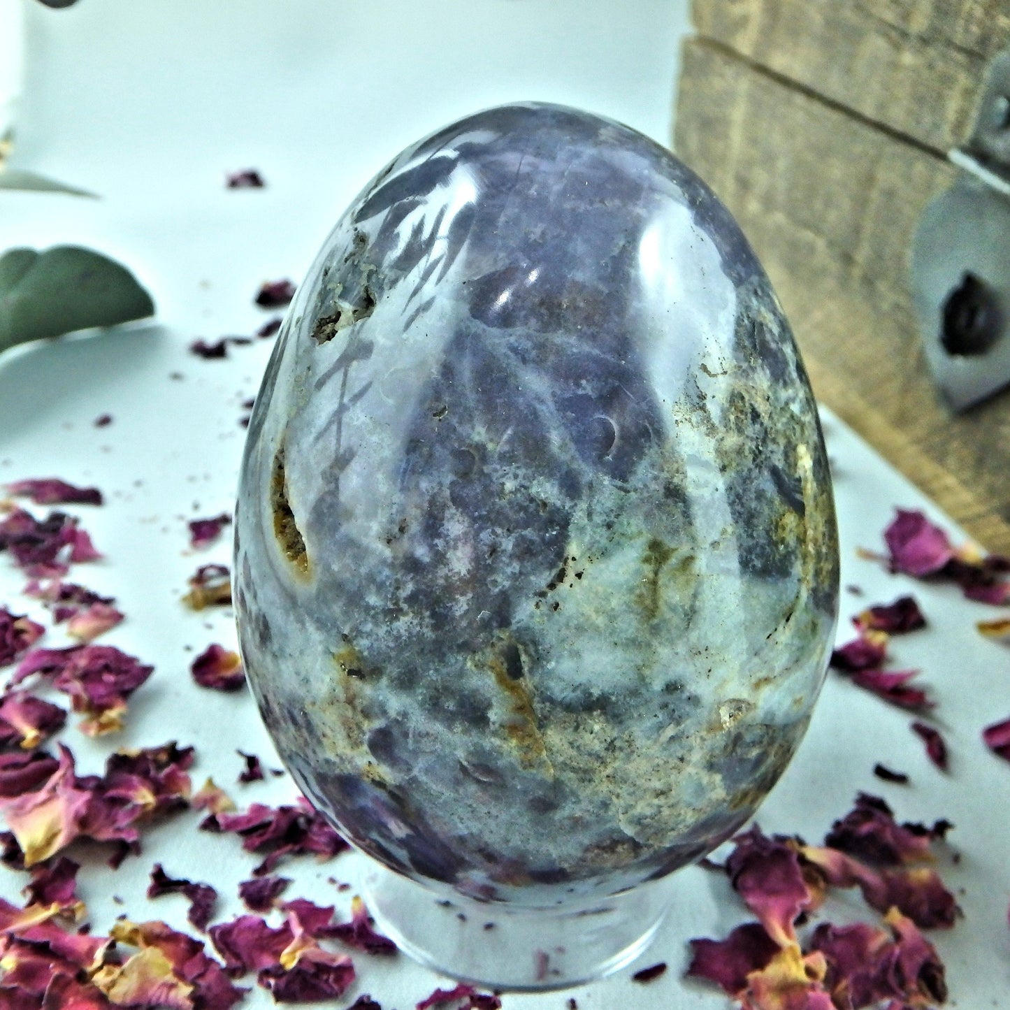  Chunky Violet Flame Purple Agate Egg Carving With Small Caves