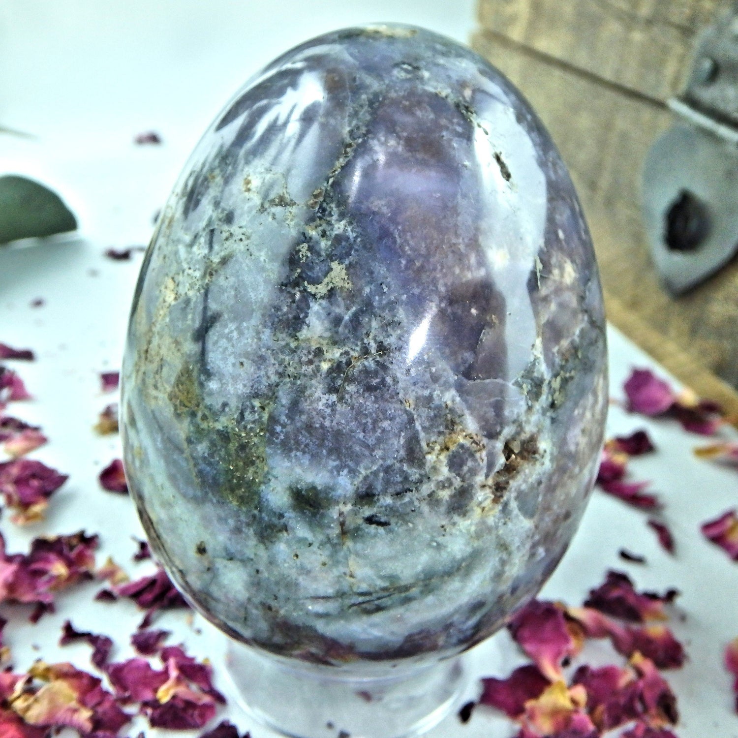  Chunky Violet Flame Purple Agate Egg Carving With Small Caves