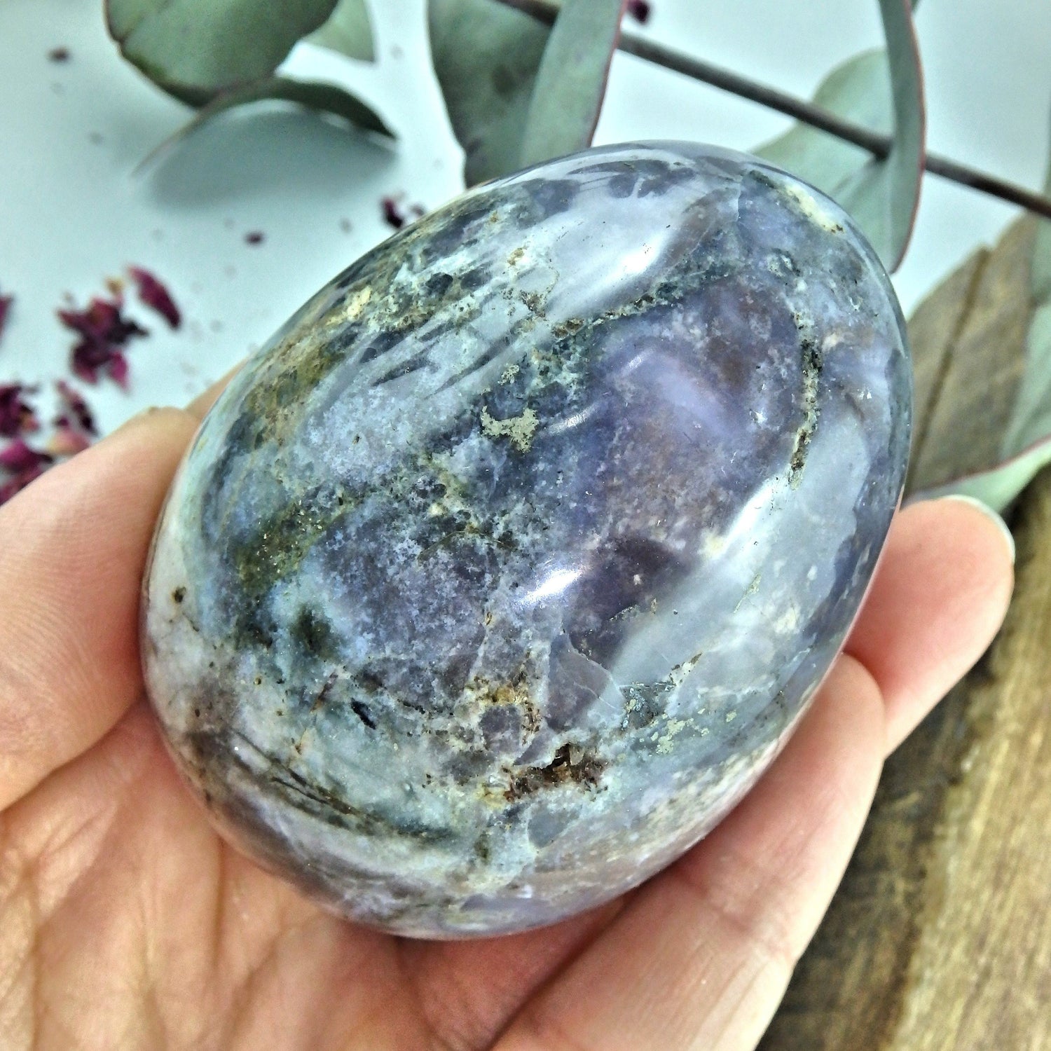  Chunky Violet Flame Purple Agate Egg Carving With Small Caves