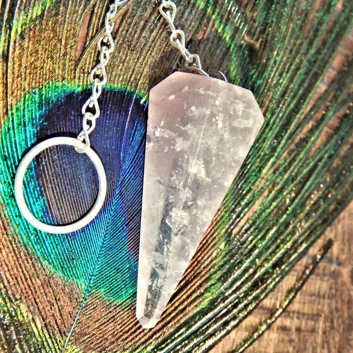  Cloud of Lithium Included Quartz Pendulum Perfect for Dowsing