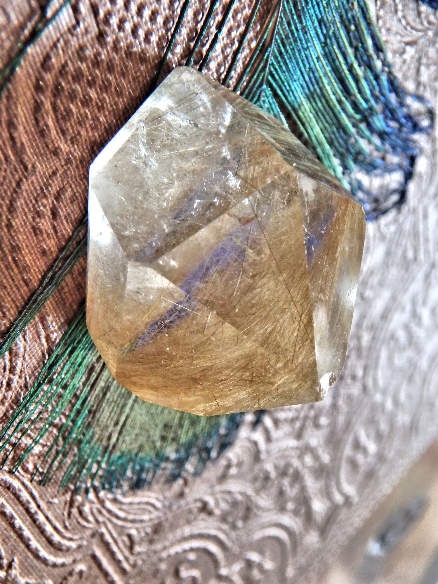 Fine Golden Rutile Thread Loaded Mini Brazilian Quartz Free Form REDUCED - Earth Family Crystals