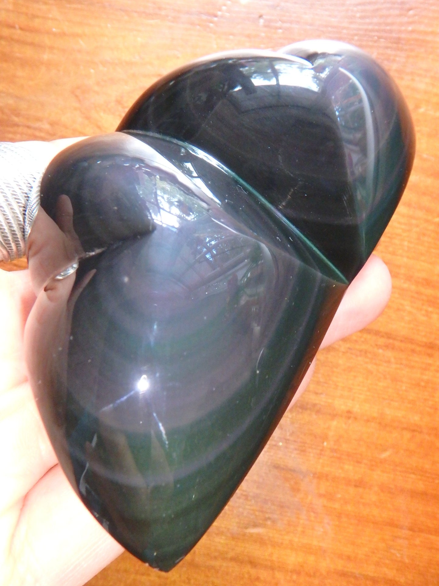 Incredible Mysterious Flashes Double Love Heart Rainbow Obsdian Display Specimen - Metiz Tier Price