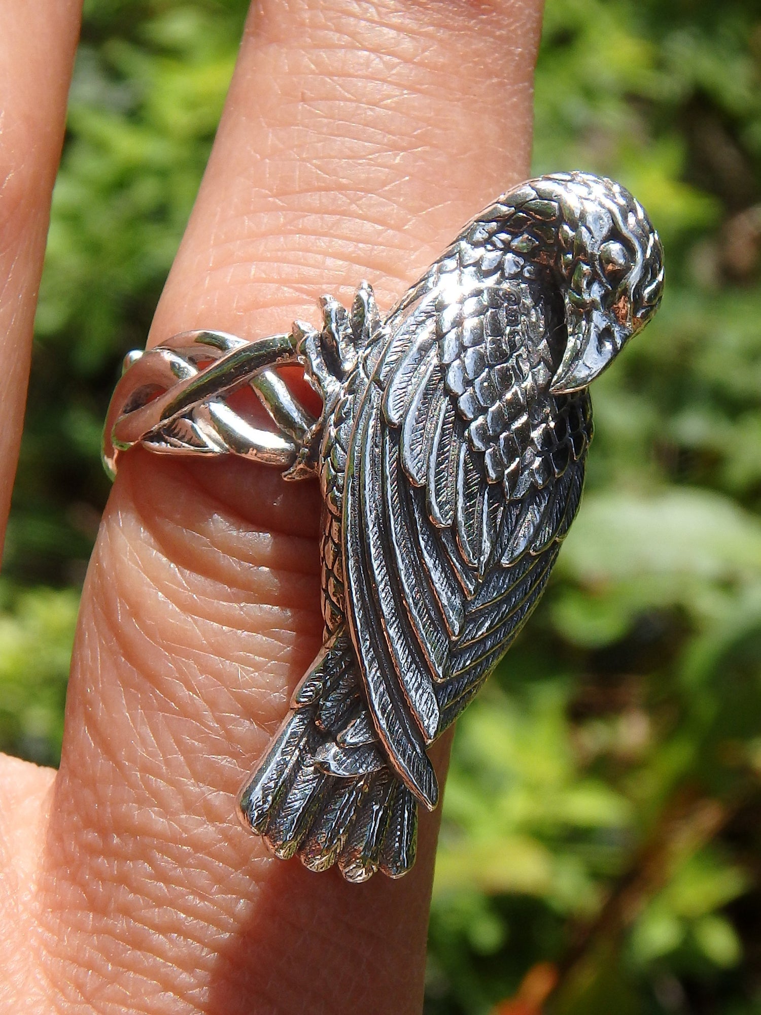 Statement Piece~Raven Sterling Silver Ring (Adjustable~Size 8-10) - Metiz Tier Price