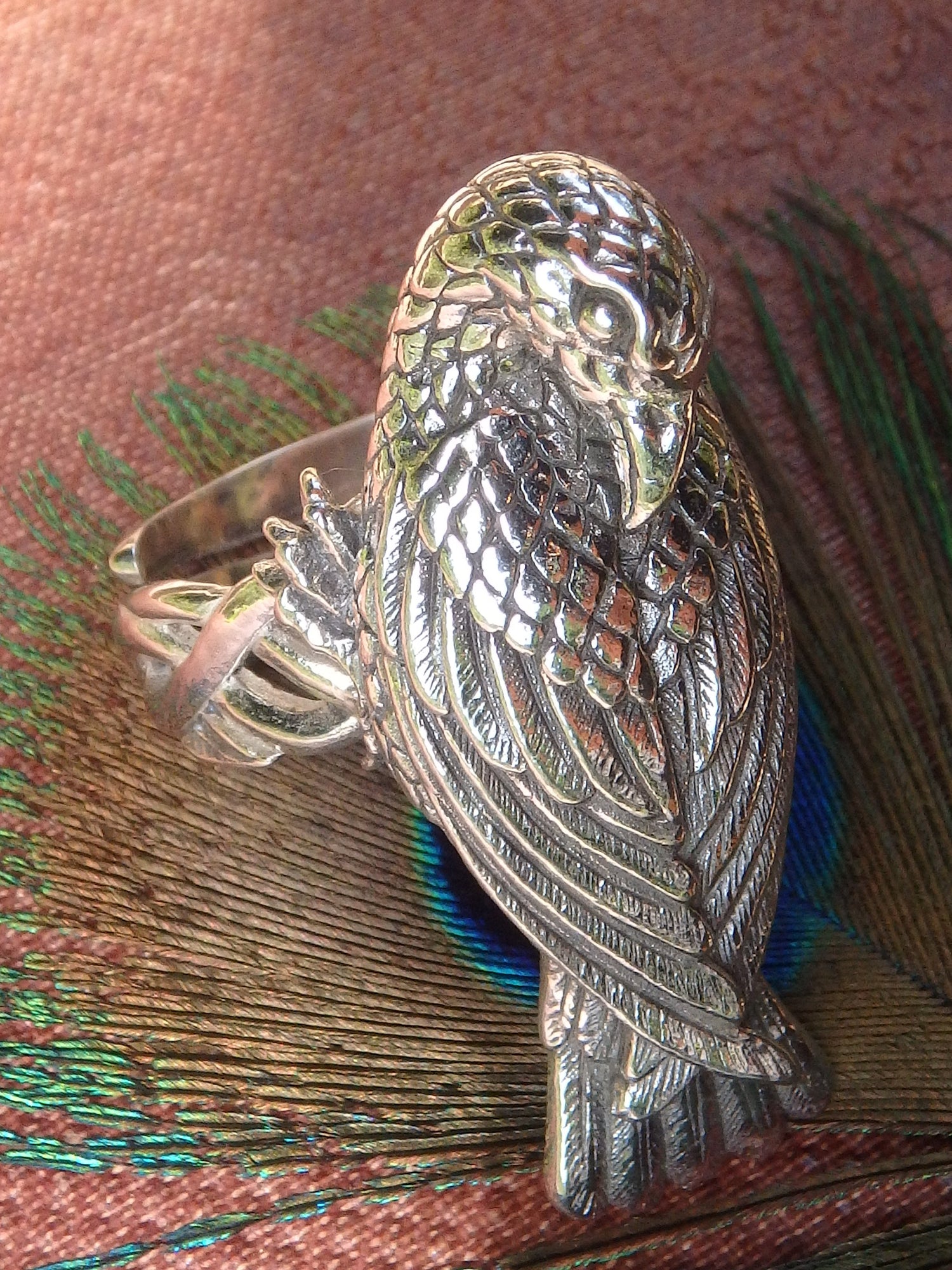 Statement Piece~Raven Sterling Silver Ring (Adjustable~Size 8-10) - Metiz Tier Price