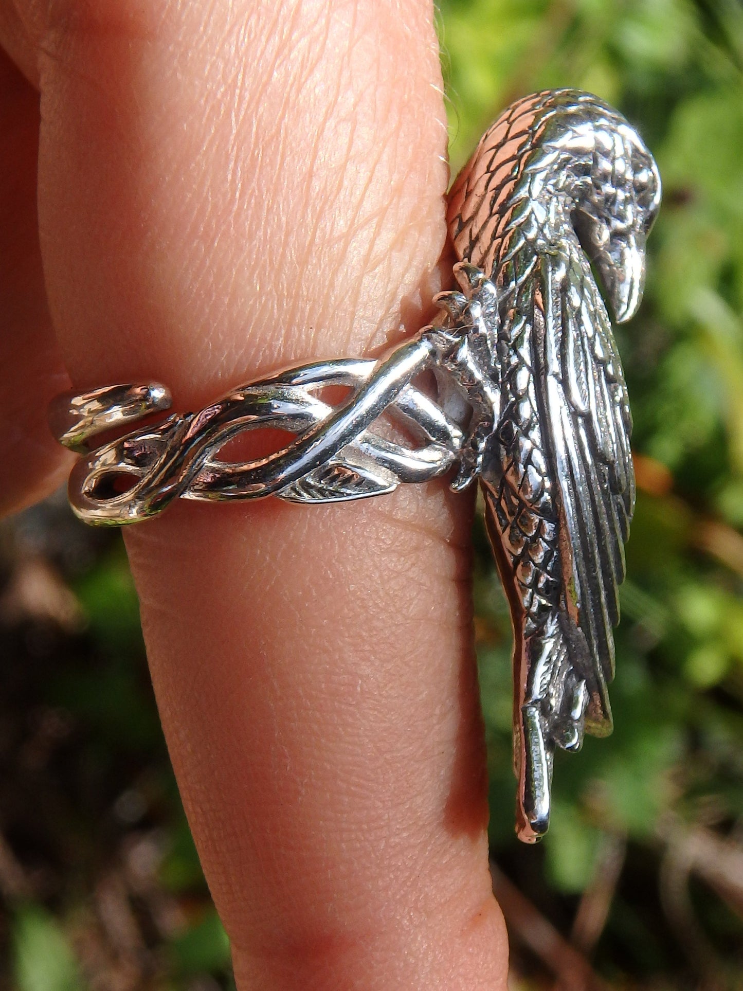 Statement Piece~Raven Sterling Silver Ring (Adjustable~Size 8-10) - Metiz Tier Price