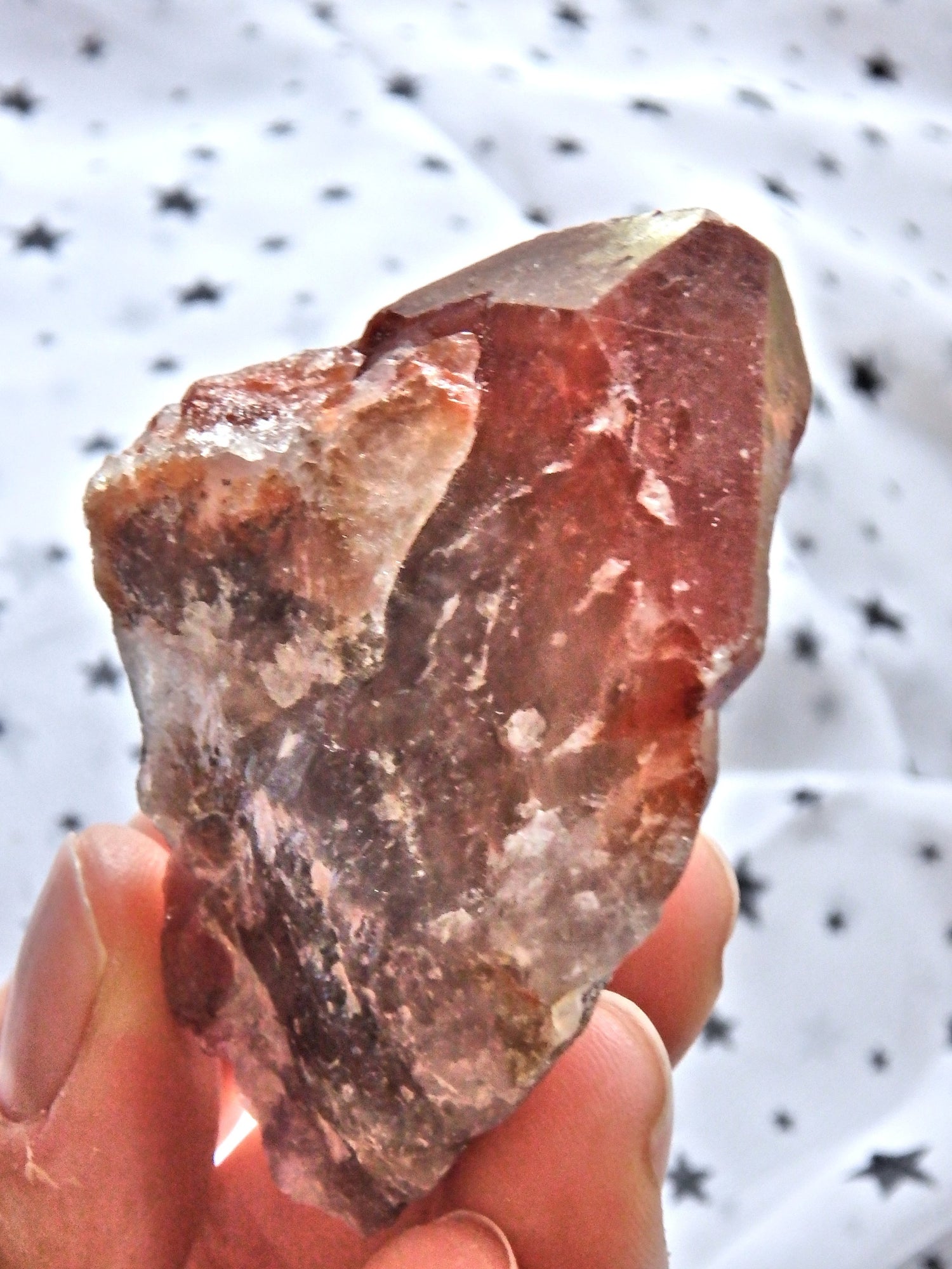 Pretty Blood Red Tipped Brazilian Red Amethyst Point - Metiz Tier Price