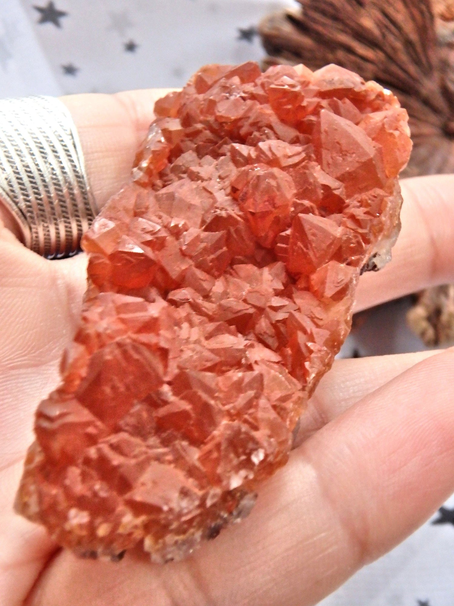  Divine Deep Red Quartz Cluster From Morocco