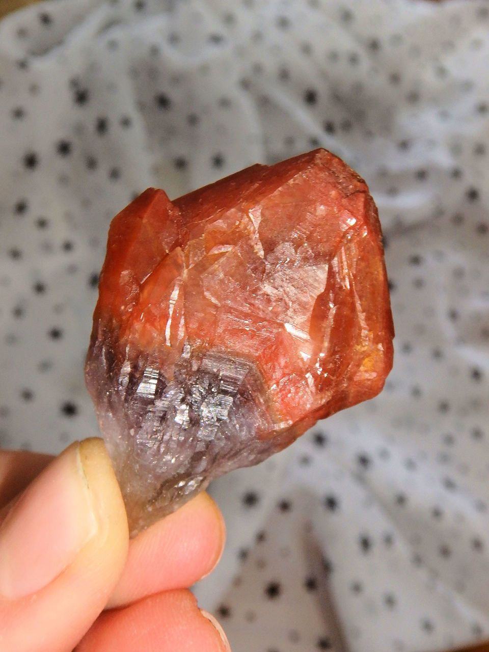 Blood Red Tipped Red Amethyst Hand Held Point