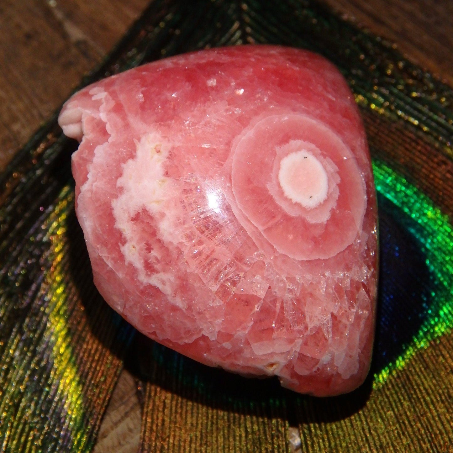  AA Grade Rare Bright Pink Rhodochrosite Partially Polished From Argentina