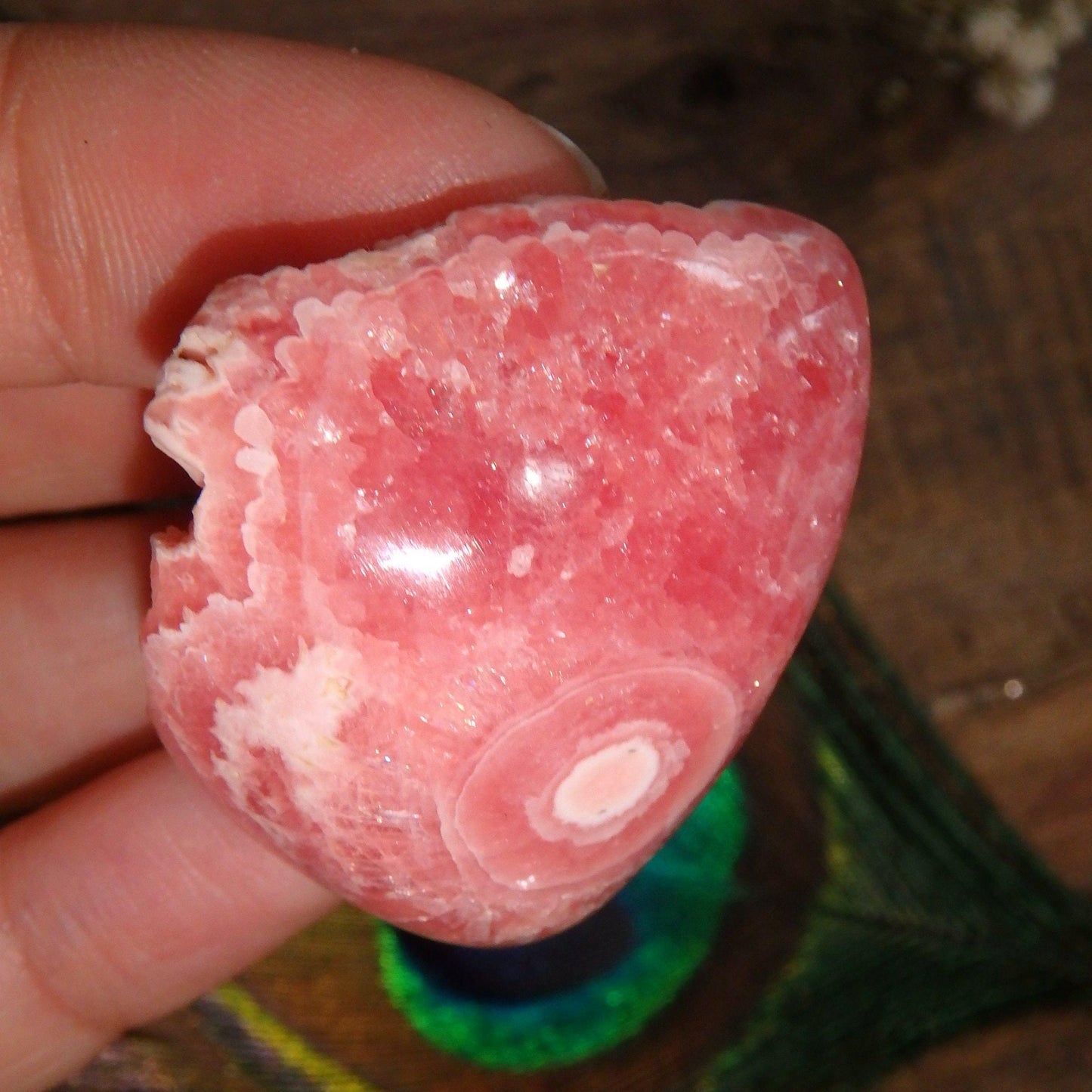  AA Grade Rare Bright Pink Rhodochrosite Partially Polished From Argentina