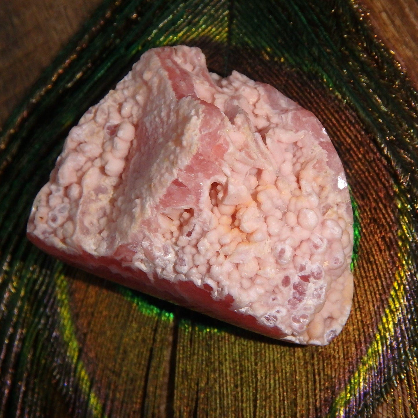  AA Grade Rare Bright Pink Rhodochrosite Partially Polished From Argentina