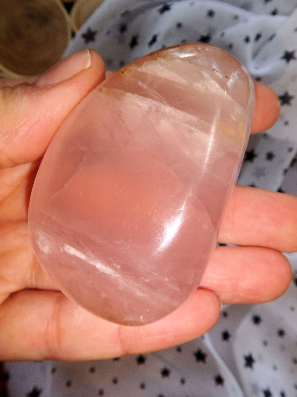 Heart Chakra Healing Sweet Pink Rose Quartz Palm Stone 2 - Earth Family Crystals