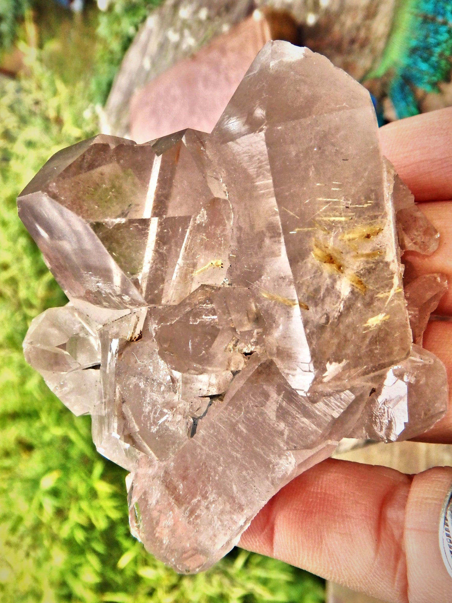 Incredible Rutilated Quartz Slightly Smoky Quartz Elestial Cluster From Brazil - Metiz Tier Price