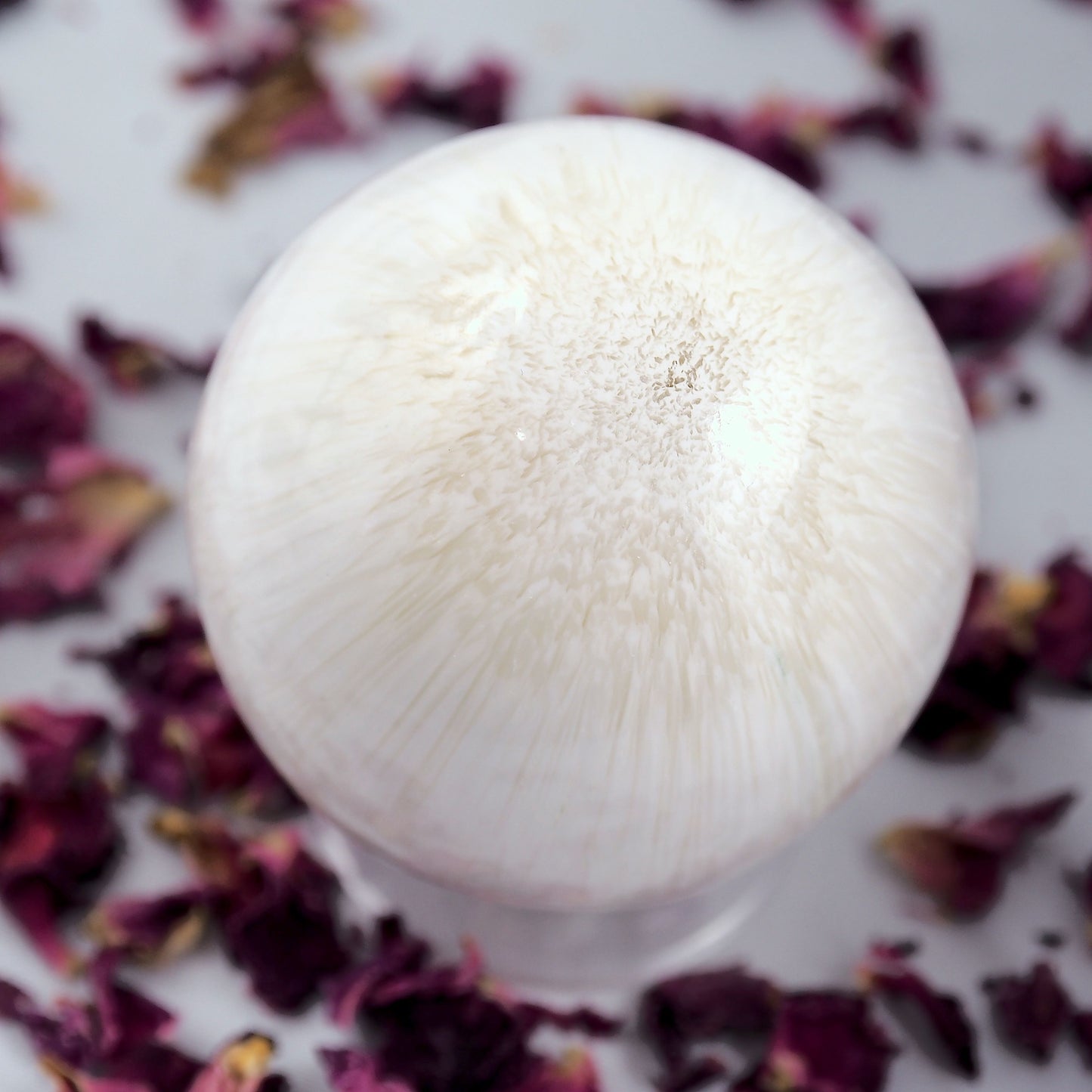 Gorgeous Flower Pattern & Sheen Scolecite Medium Sphere Carving - Earth Family Crystals