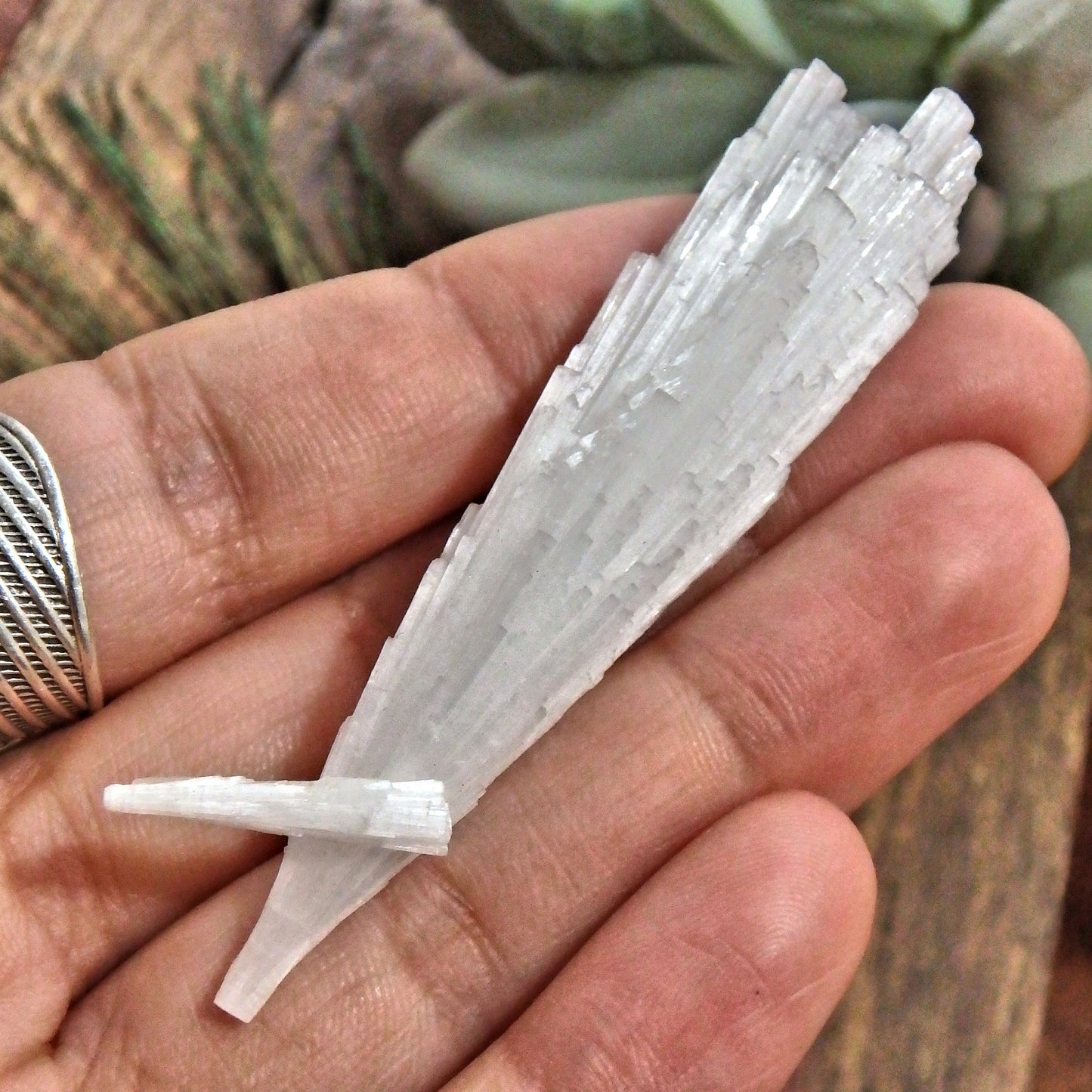 High Sheen Natural Scolecite Point Specimen From India 2