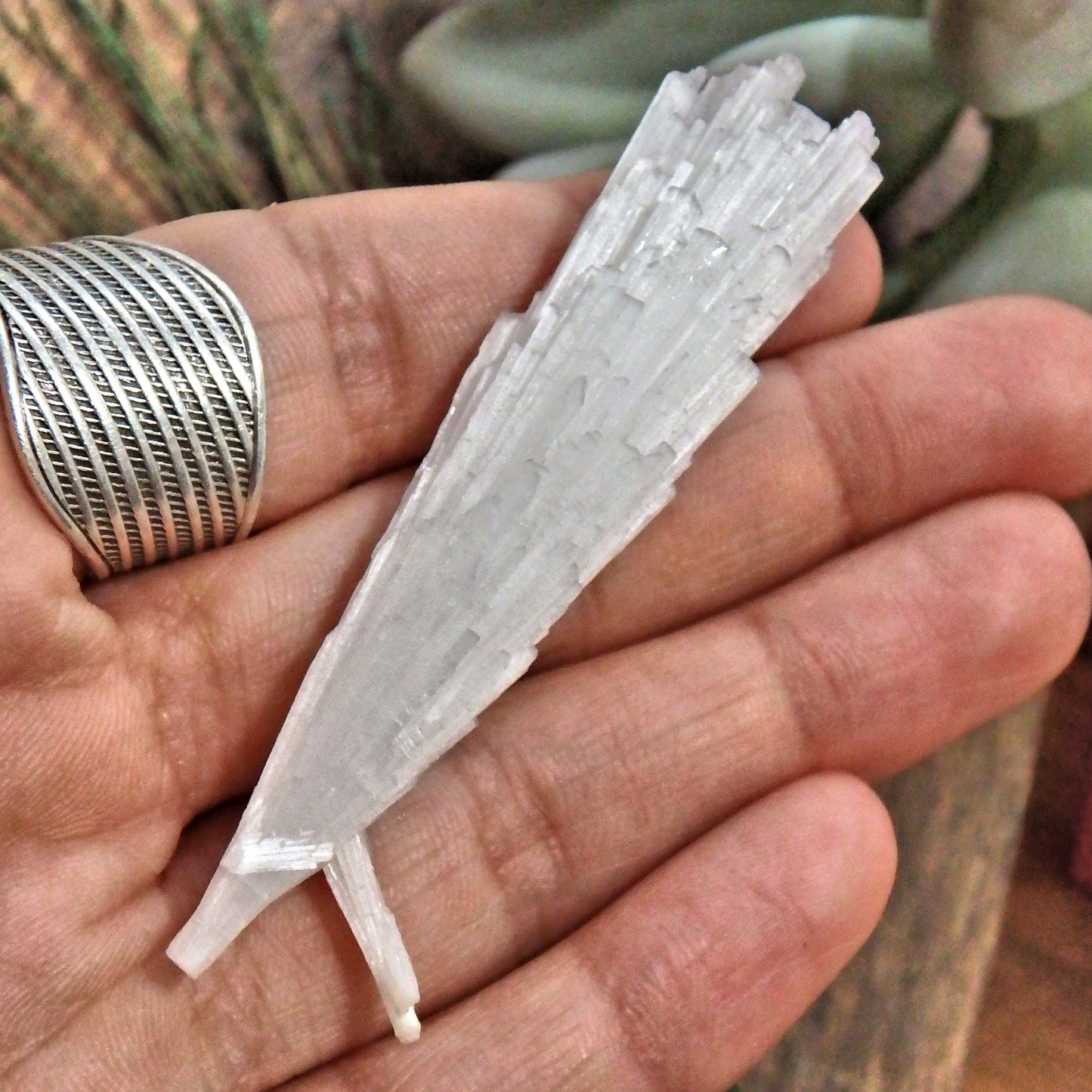 High Sheen Natural Scolecite Point Specimen From India 2